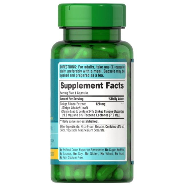 Puritan's Pride Ginkgo Biloba Standardisierter Extrakt 120 mg
