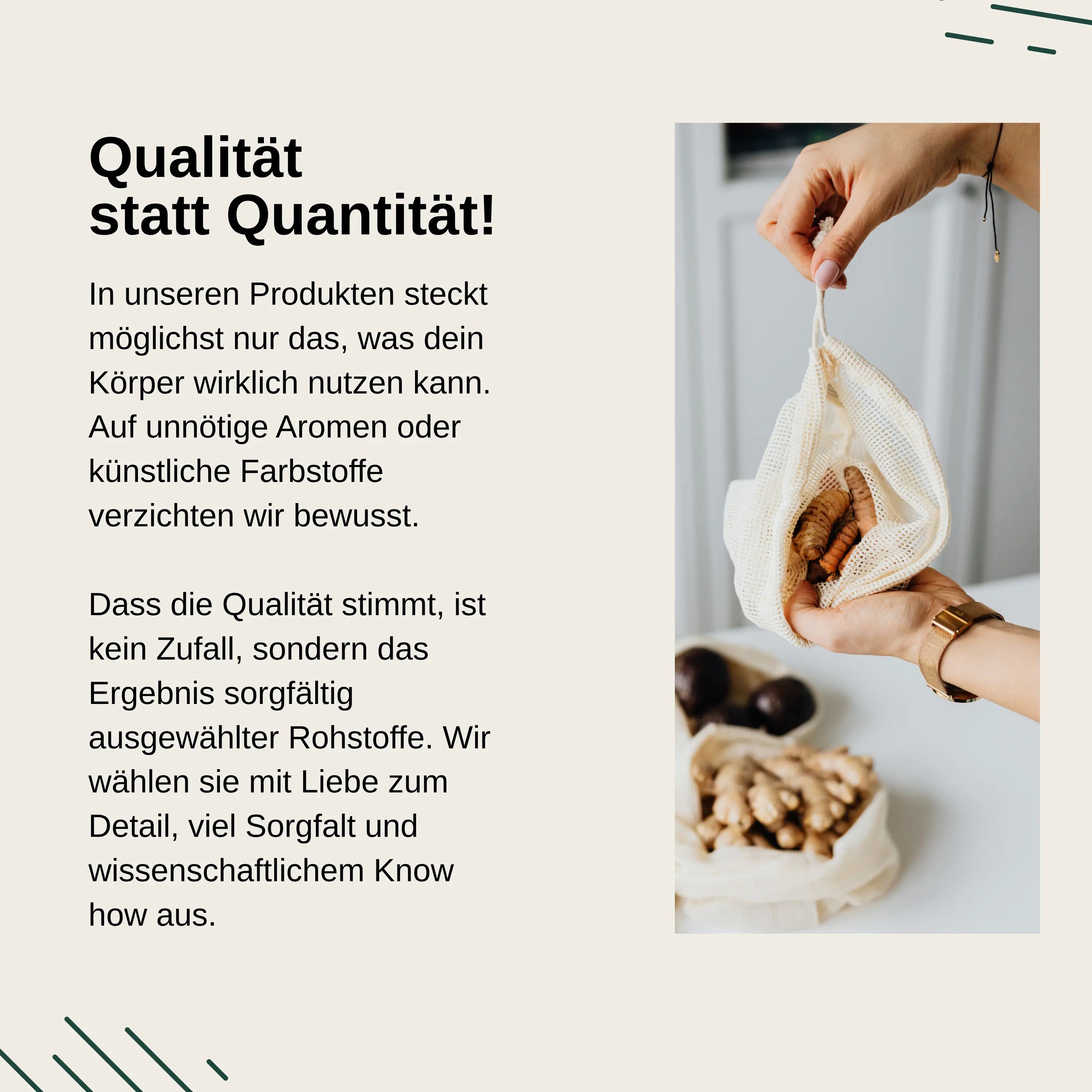 Vita Elements Curcuma Extrakt: Qualität statt Quantität. Nur Inhaltsstoffe, die der Körper braucht. Ohne künstliche Aromen/Farbstoffe.