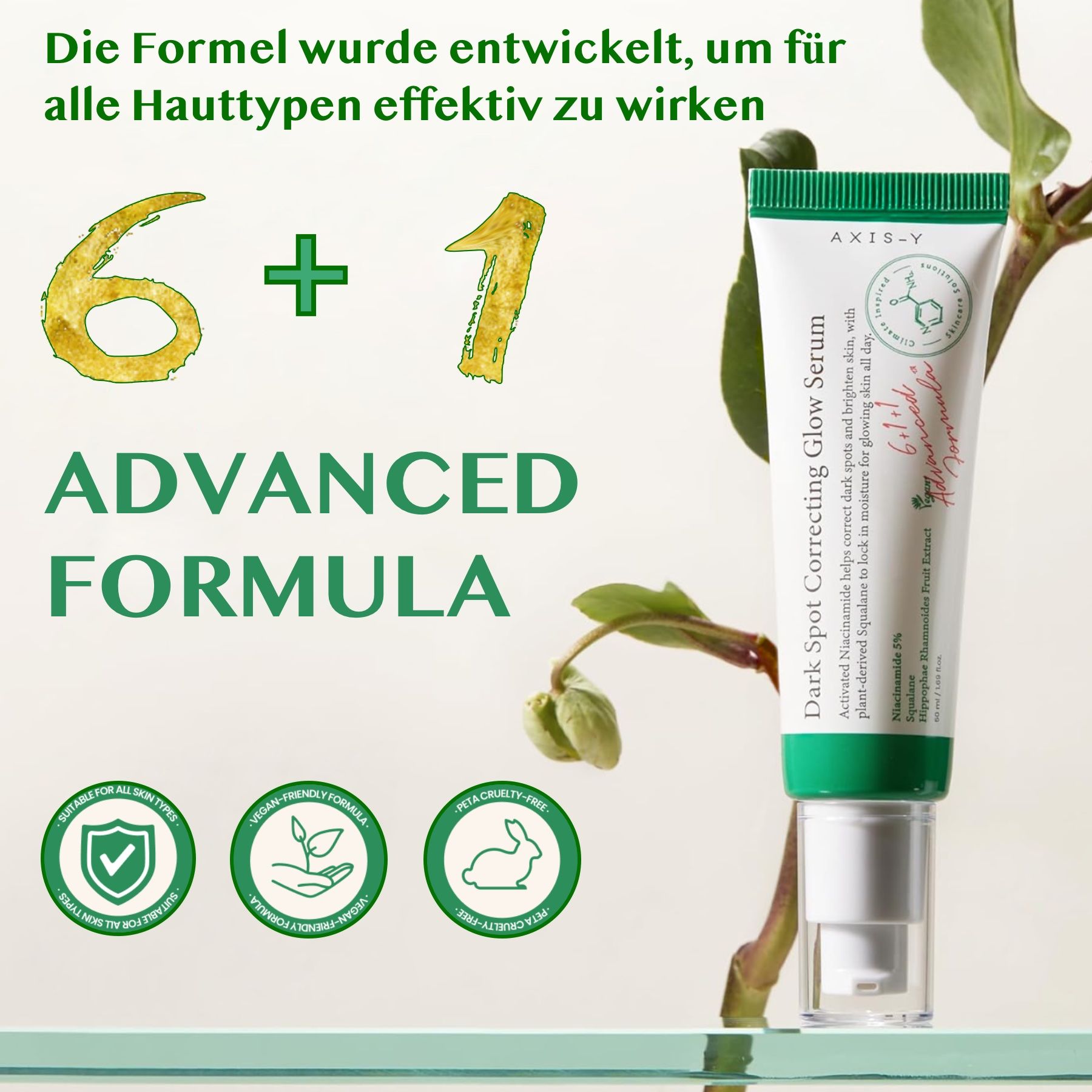 AXIS-Y Anti-Falten-Serum Dark Spot Correcting Glow Serum 5 % Niacinamide Hyperpigmentierung