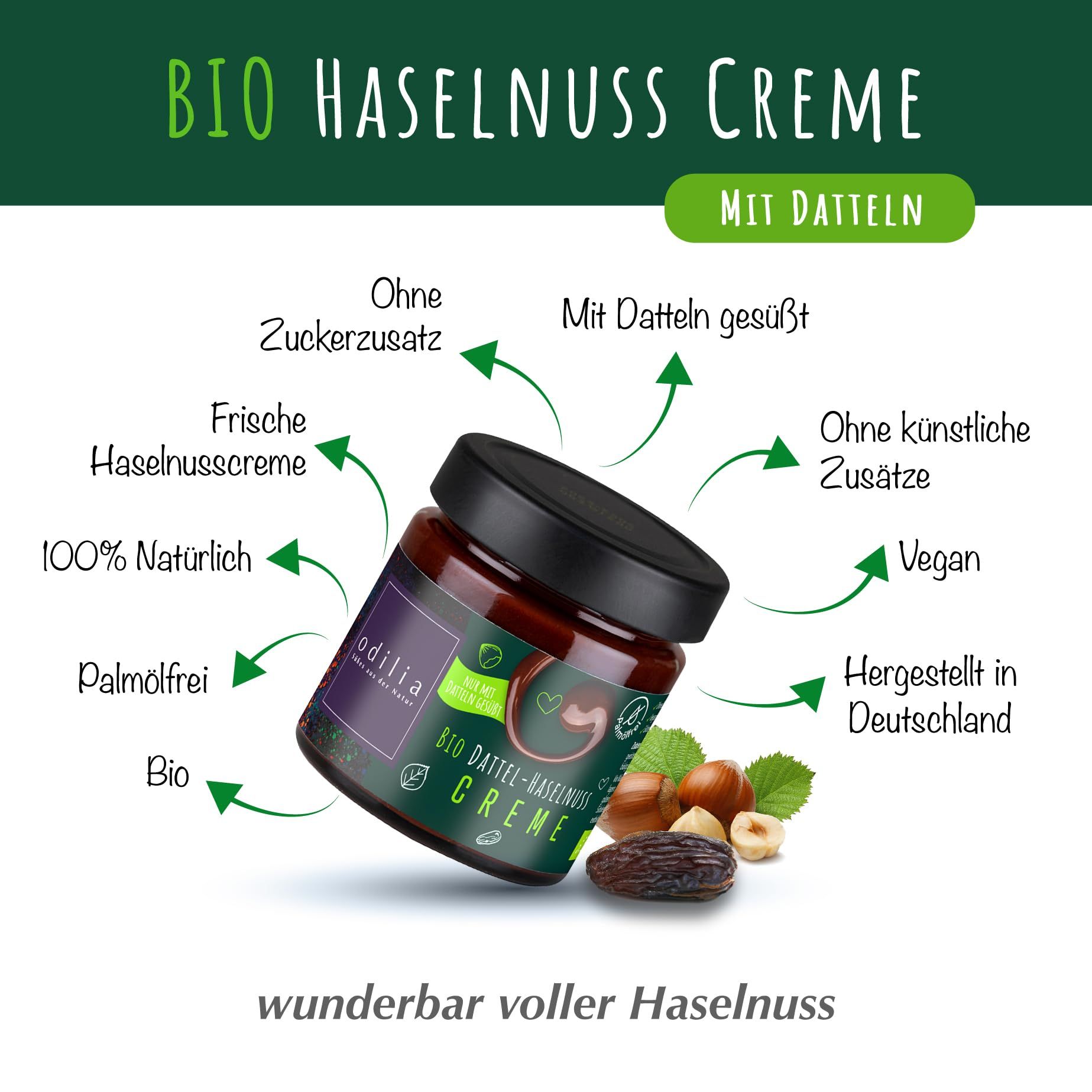 odilia Dattel Haselnuss Creme