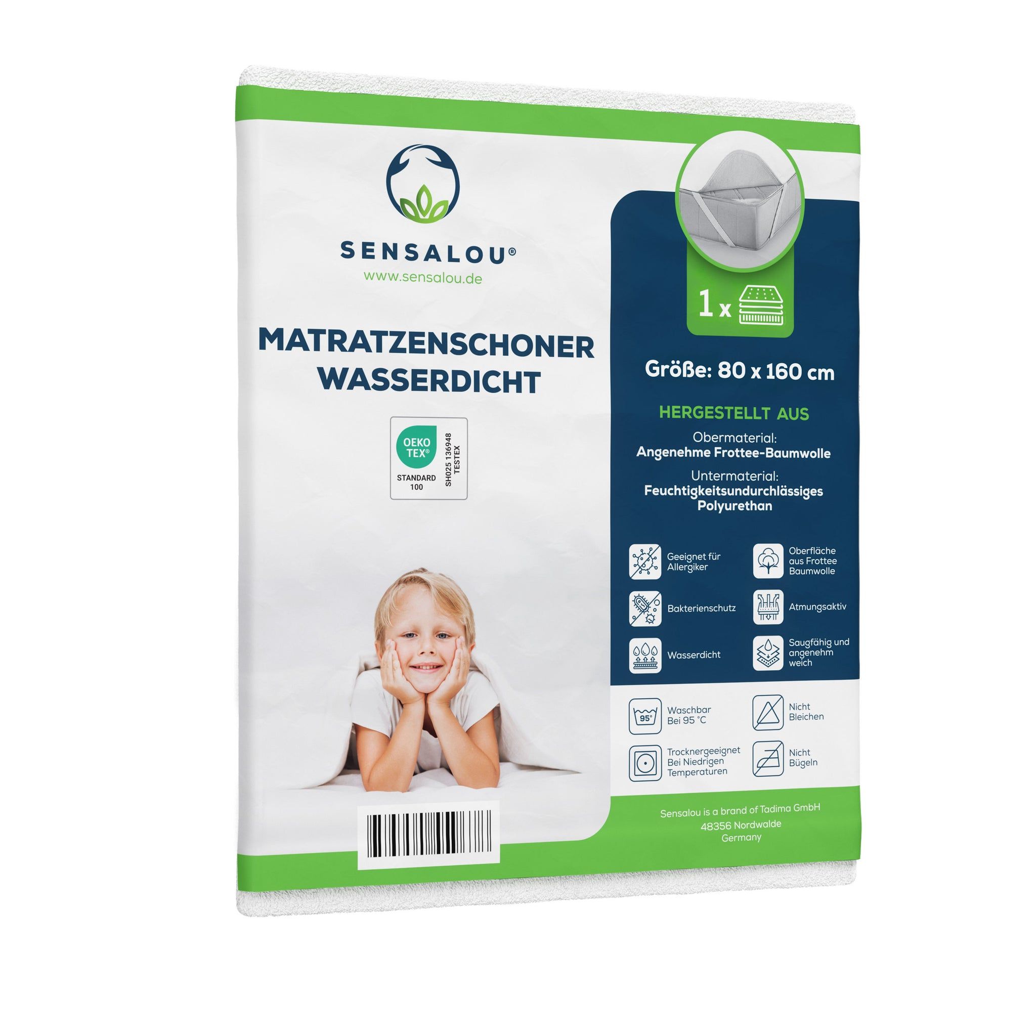 Sensalou Matratzenschoner wasserdicht 80 x 160 cm Matratzenschutzauflage 2er Set