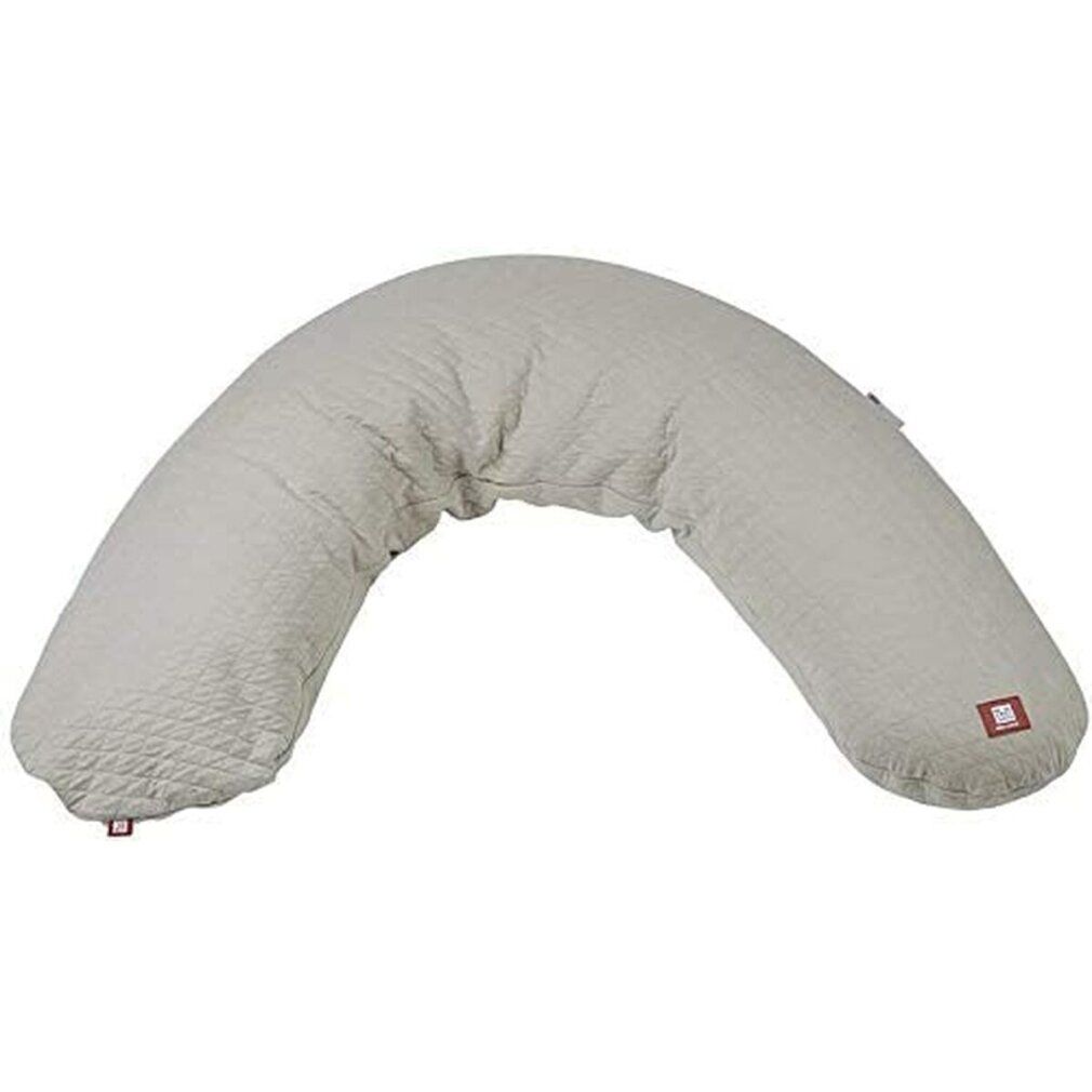 Stillkissen, beige, U-förmig. Mit rotem Etikett.