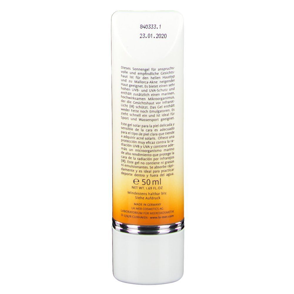 La mer SUN Sun-Gel SPF 50+ für das Gesicht ohne Parfum