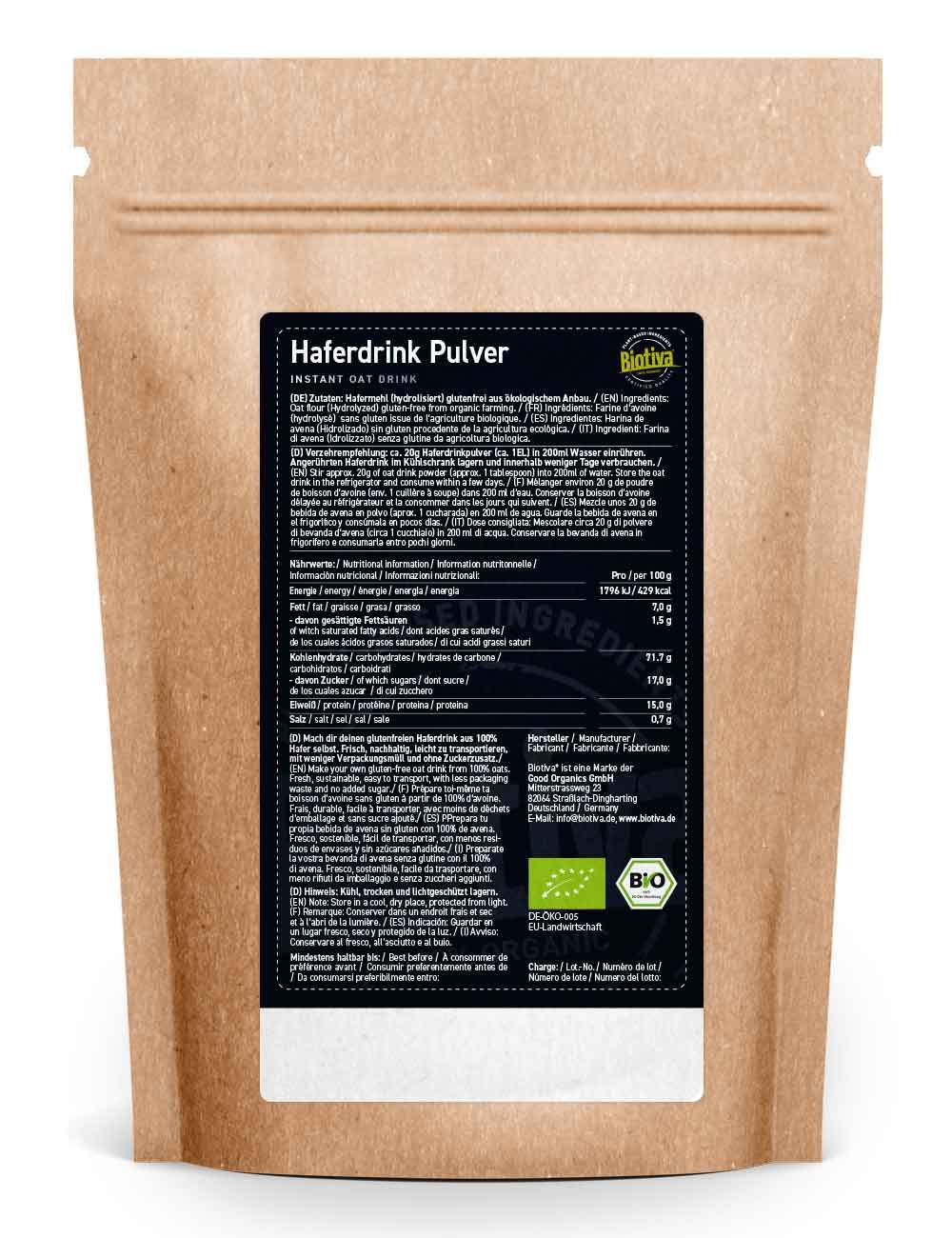 Biotiva Haferdrink Pulver Bio