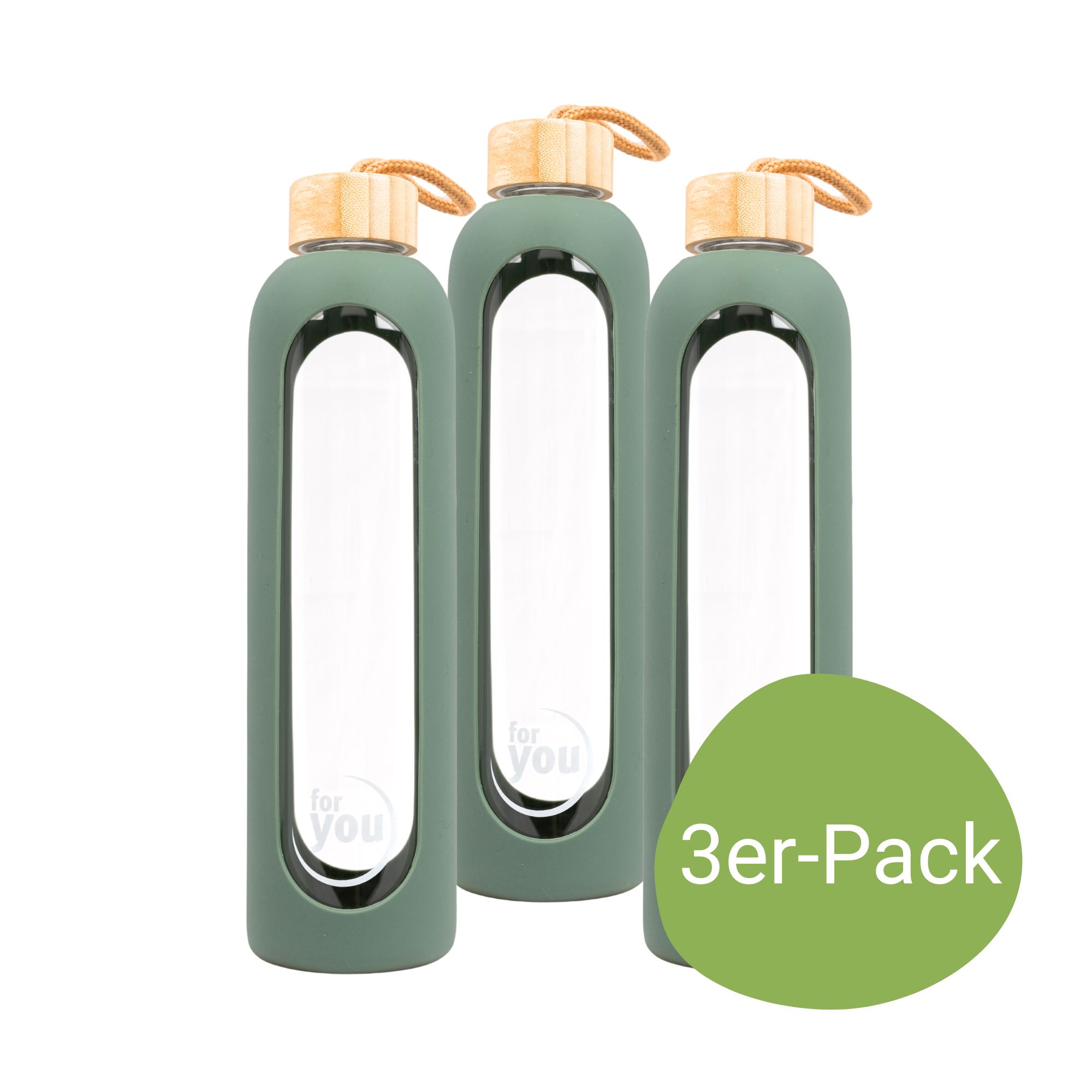 for you Nachhaltige Trinkflasche Dreierpack