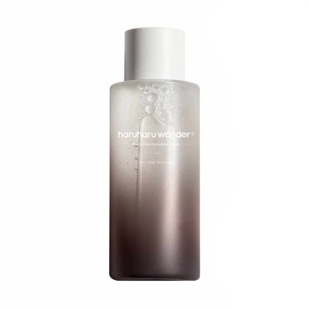 Klarflüssiger Toner in einer Flasche mit weißem Deckel. Der untere Teil ist braun gefärbt. Aufschrift: Haruharu wonder.