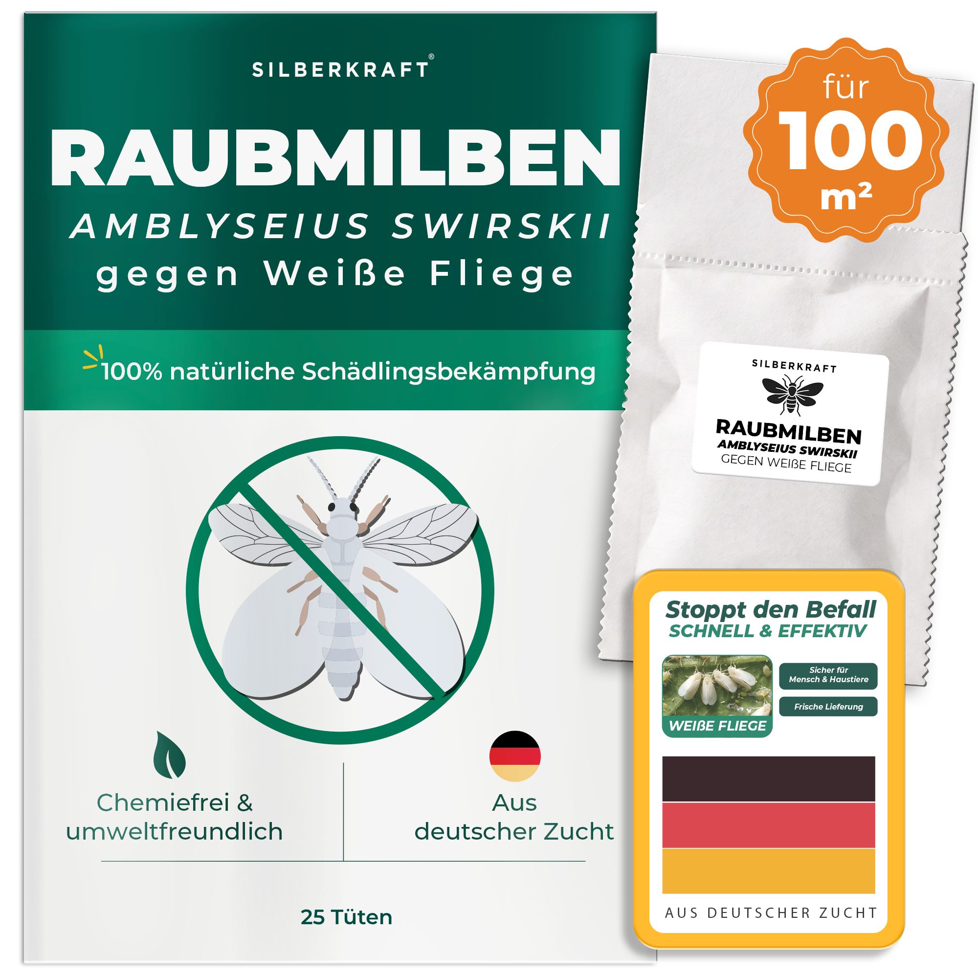 Packung SF Nematoden gegen Erdflöhe, 2.5 Mio. "Chemierei & umweltfreundlich", "Aus deutscher Zucht".