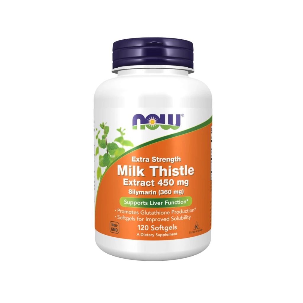 NOW Extra Strength Milk Thistle Extract 450 mg, 120 Softgels.