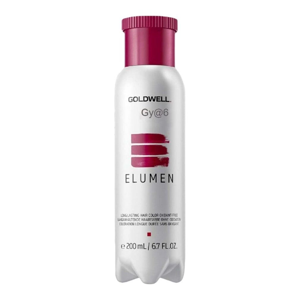 Goldwell Elumen gy@6 Haarfarbe. Flasche mit rotem Deckel und Etikett. Volumen: 200ml.