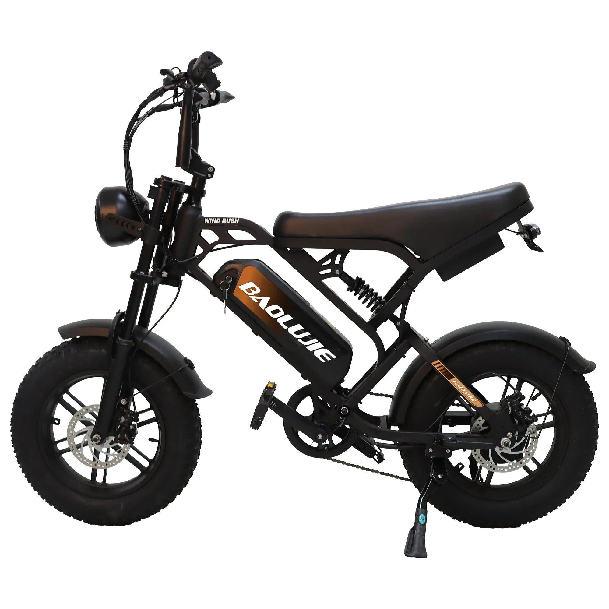 BAOLUJIE F2 E-Bike mit Vollfederung, 48 V 13 Ah, 16" x 4,0"