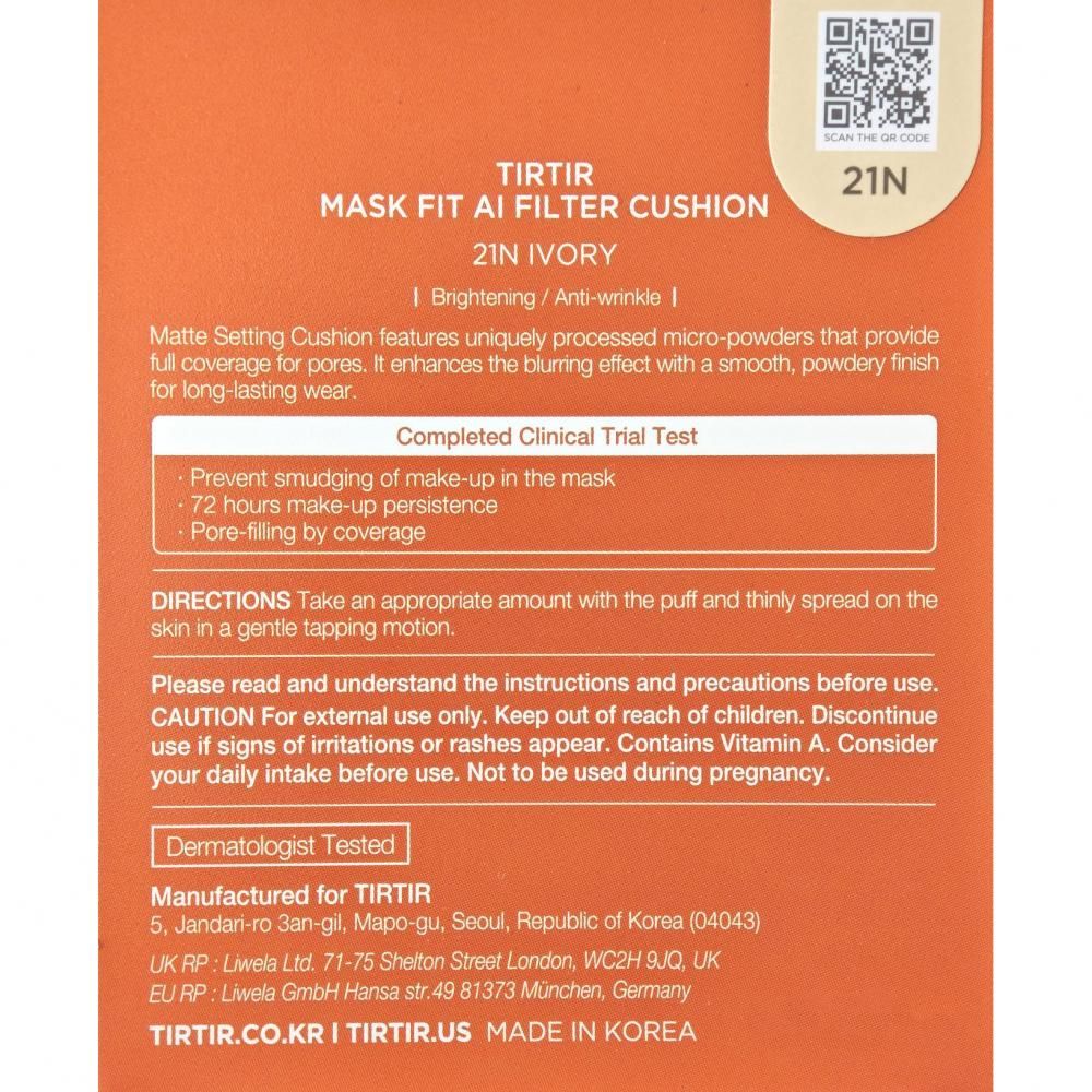 TIRTIR Mask Fit Ai Filter Cushion – glättende Cushion-Foundation