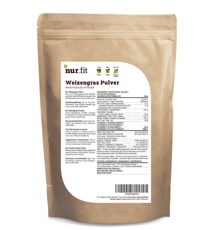 nur.fit Weizengras Pulver