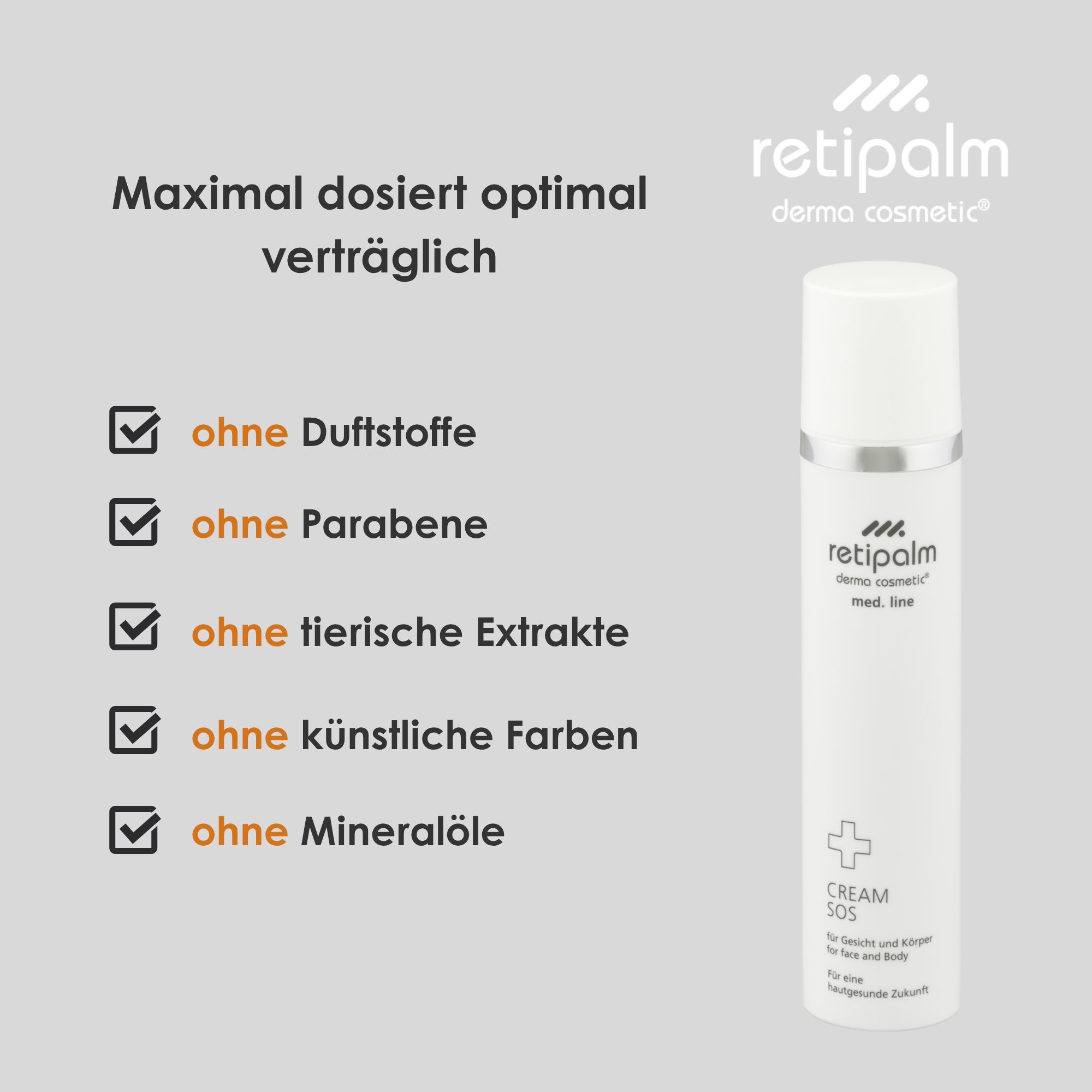 Retipalm Cream SOS Spender und Faltschachtel.