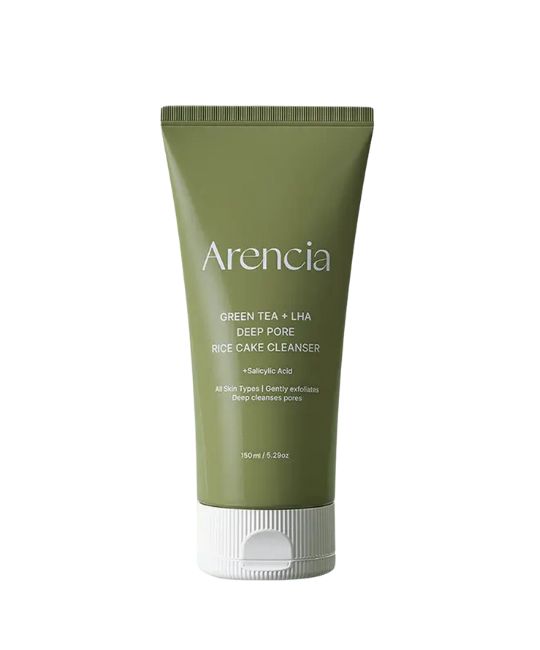 ARENCIA Green Tea + LHA Deep Pore Rice Cake Cleanser