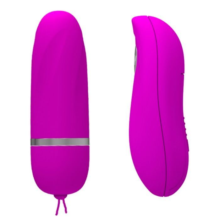 Pinker Vibrator von der Seite und von vorne, mit silbernem Ring.