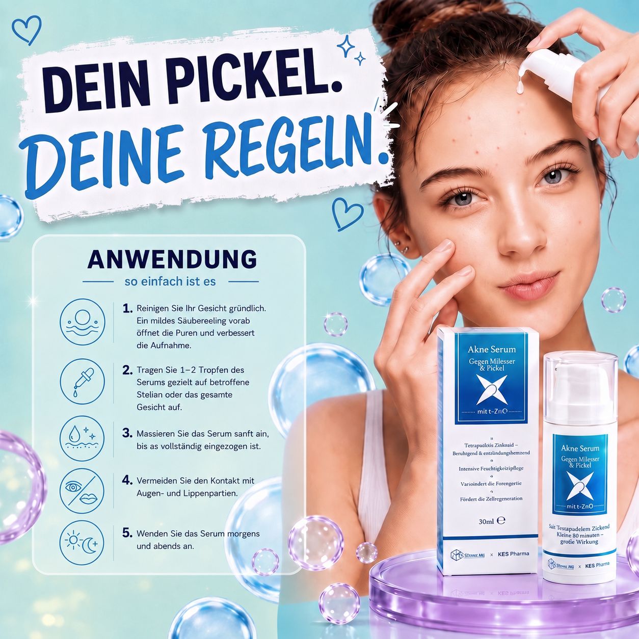 KES Pharma Akne-Serum mit tetrapodalem Zinkoxid (t-ZnO)