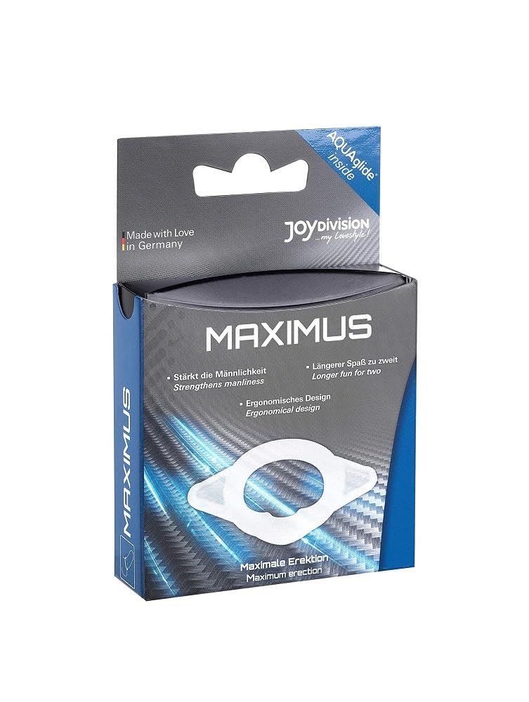 Joydivision MAXIMUS Ring, Größe M, in Verpackung. Weiß, ergonomisches Design.