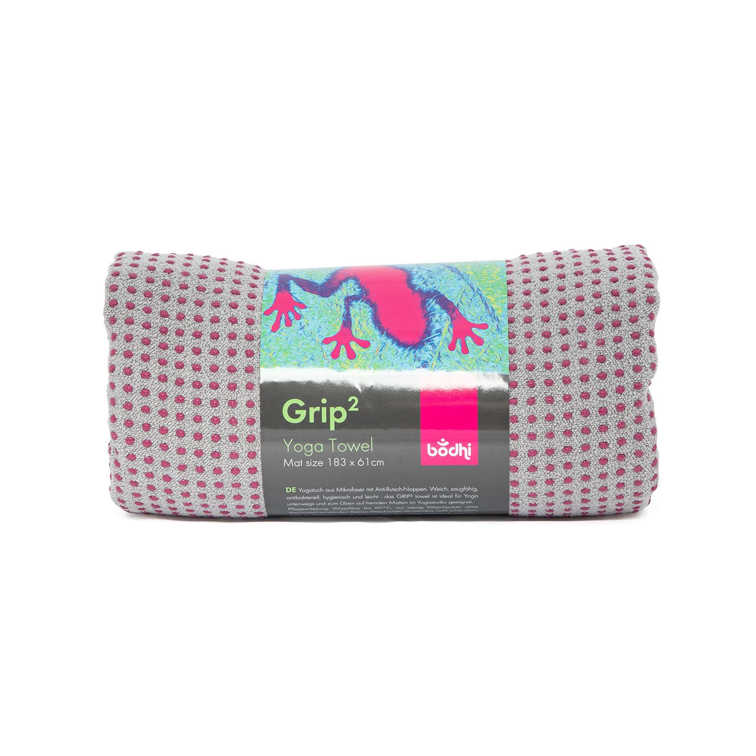 bodhi GRIP² Yoga Towel grau/aubergine