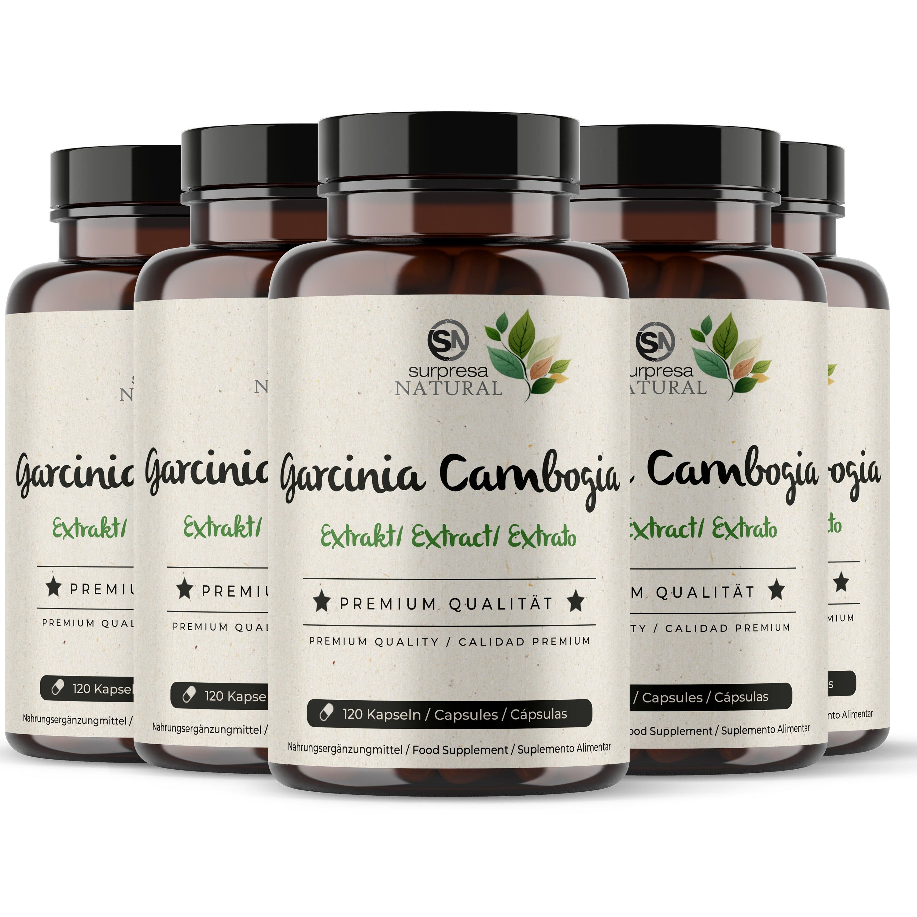 Sechs Flaschen Surpresa Natural Garcinia Cambogia Extrakt Kapseln, jeweils 120 Kapseln.