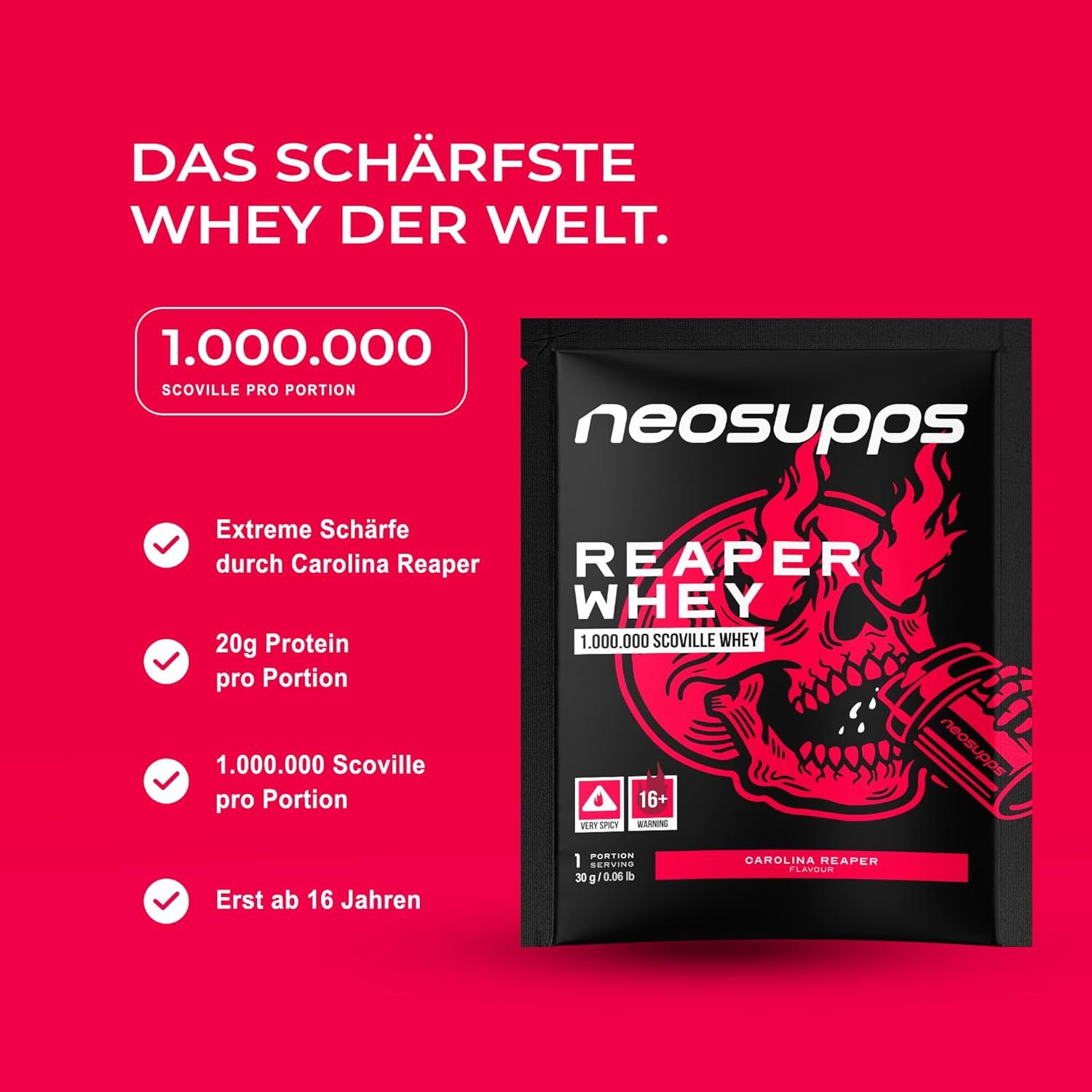 Neosupps Reaper Whey Box, Set mit Shaker, Shots & Protein Shake Challenge