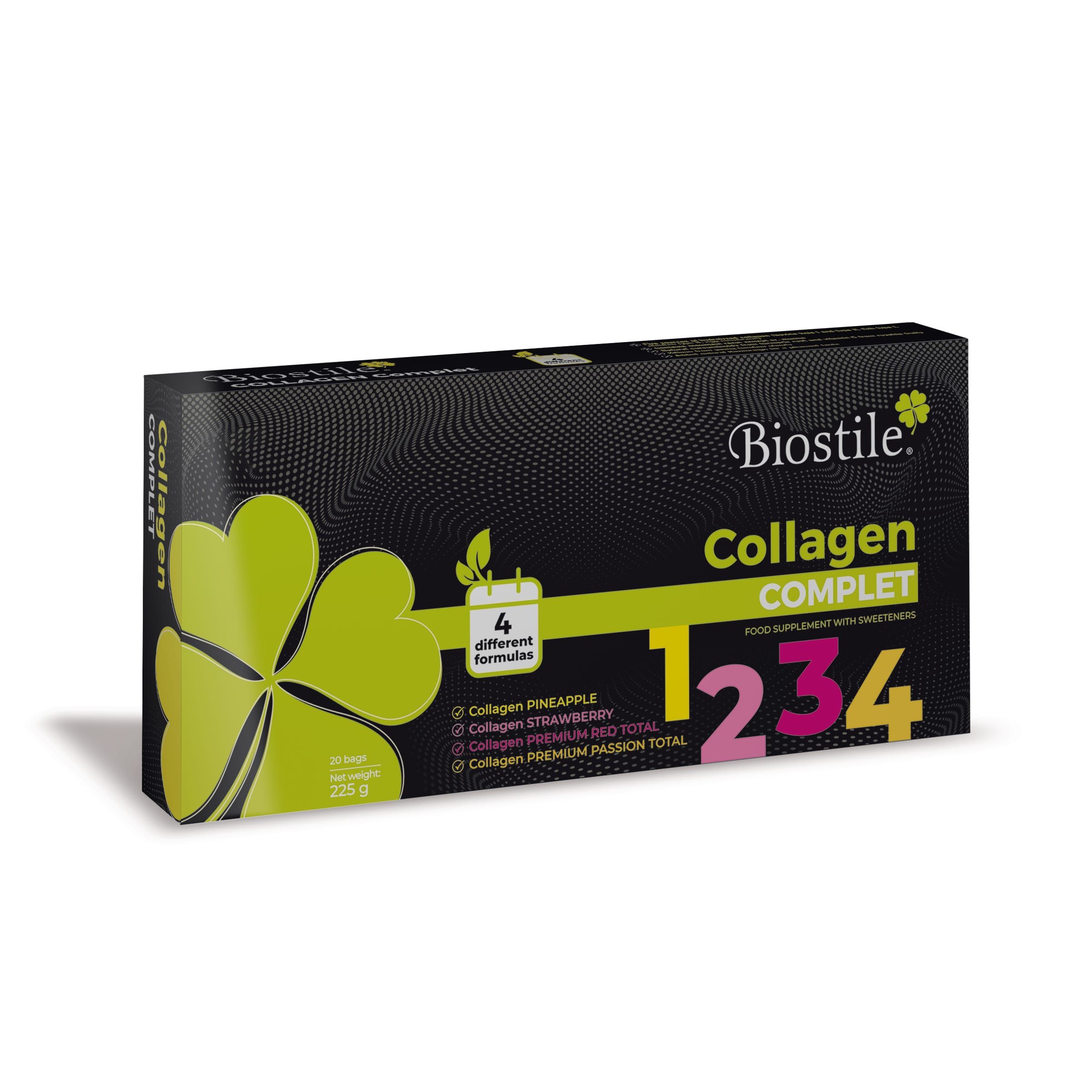 Biostile Collagen Komplett Packung auf weißem Hintergrund.