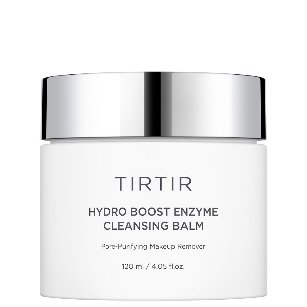 TIRTIR Hydro Boost Enzyme Reinigungsbalsam in weißem Tiegel mit silbernem Deckel.