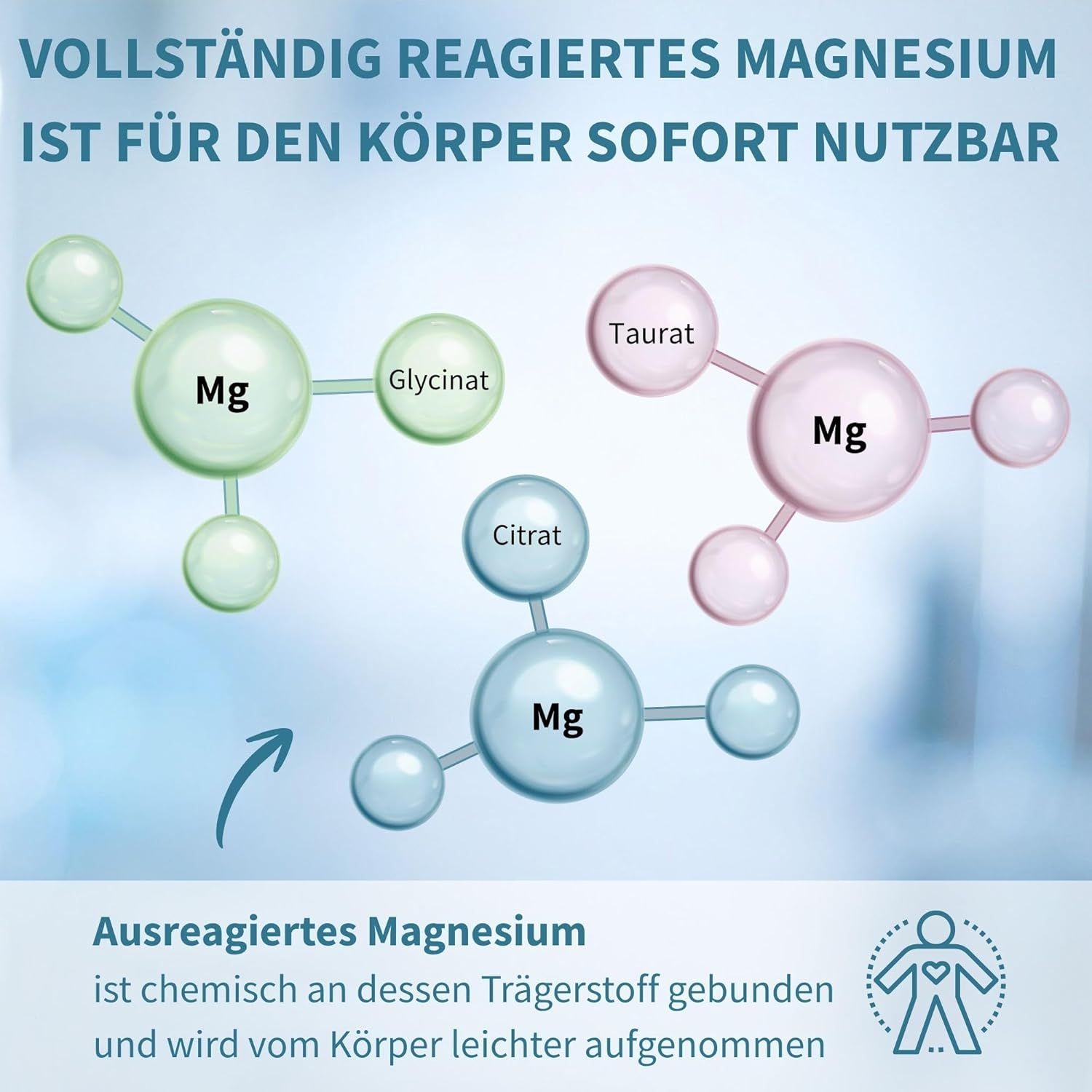 Igennus Magnesium Komplex - Triple-Formel aus Bisglycinat, Taurat & Citrat für hohe Aufnahme