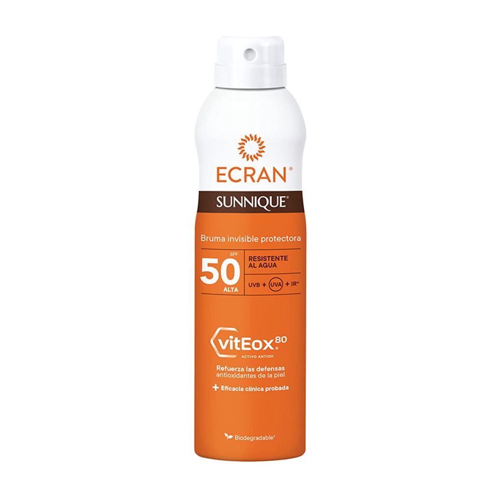Ecran Sunnique Sonnenschutz Spray SPF 50, unsichtbare Schutzformel mit Viteox 80.
