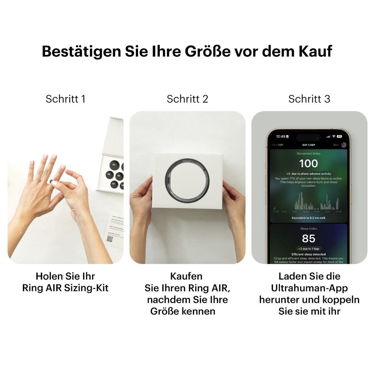 Ultrahuman AIR Smart Ring, Bionic Gold- Größe 8