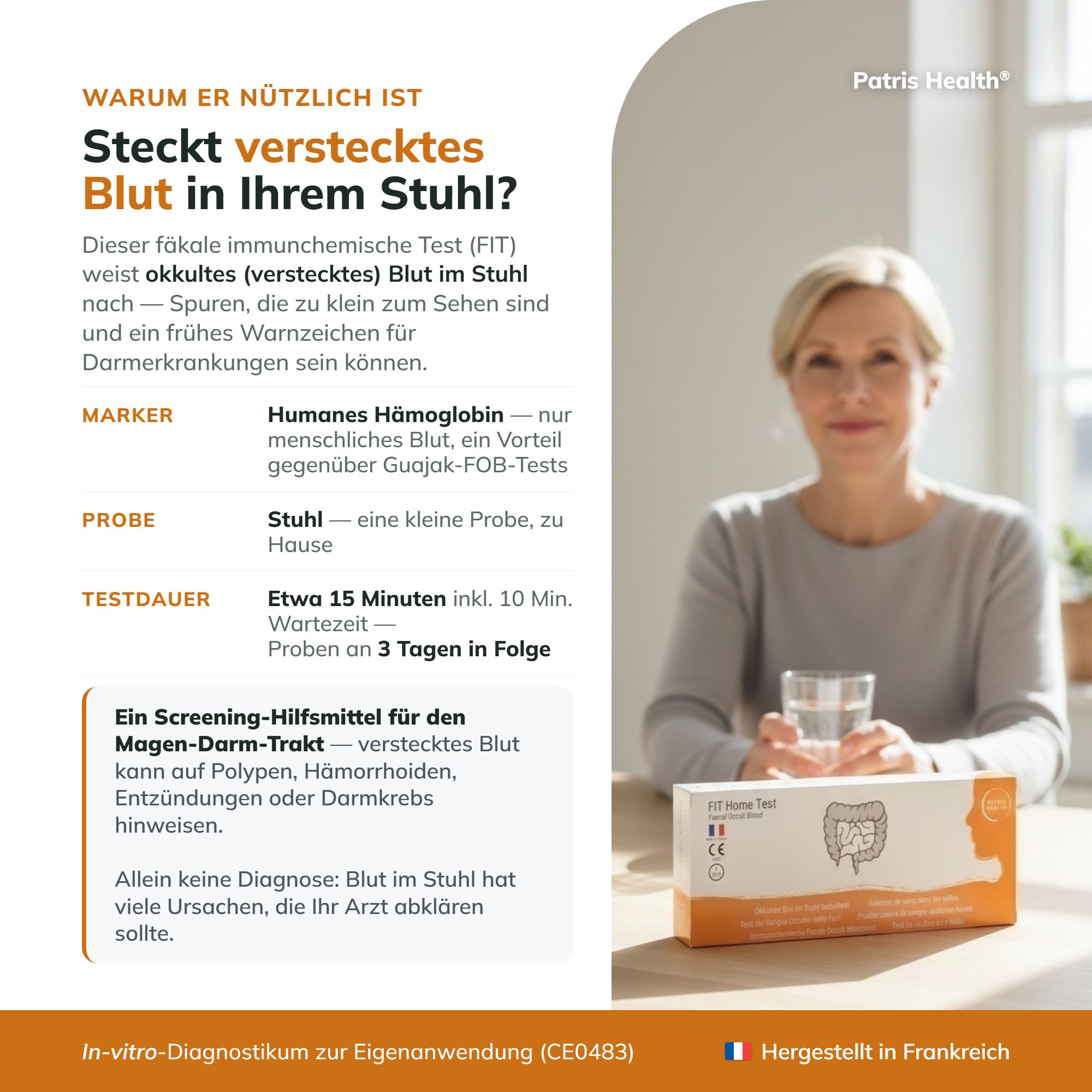 Informationen darüber, für wen und wann der Test geeignet ist.