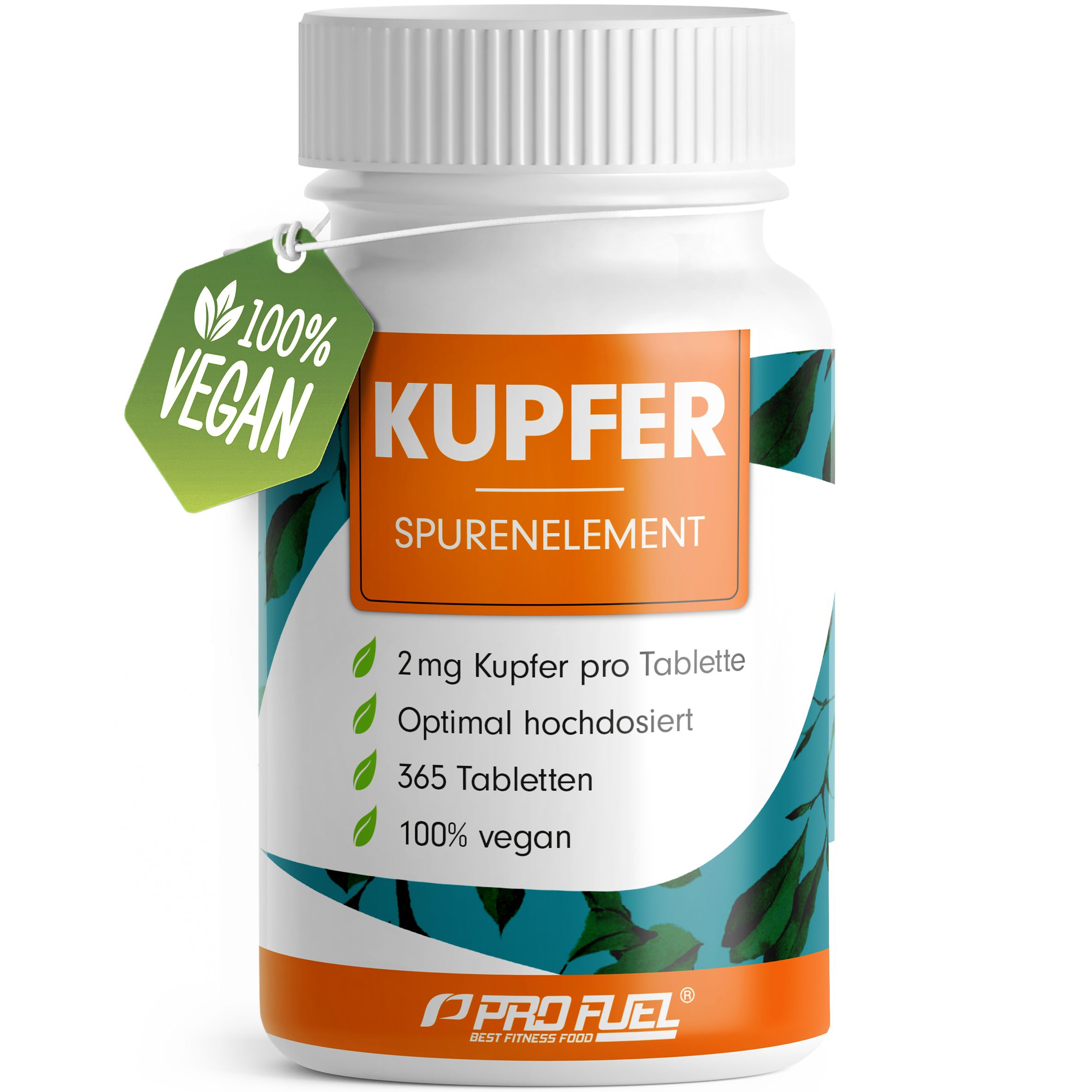 ProFuel - Kupfer Tabletten mit 2 mg Kupfer aus hochwertigem Kupferbisglycinat