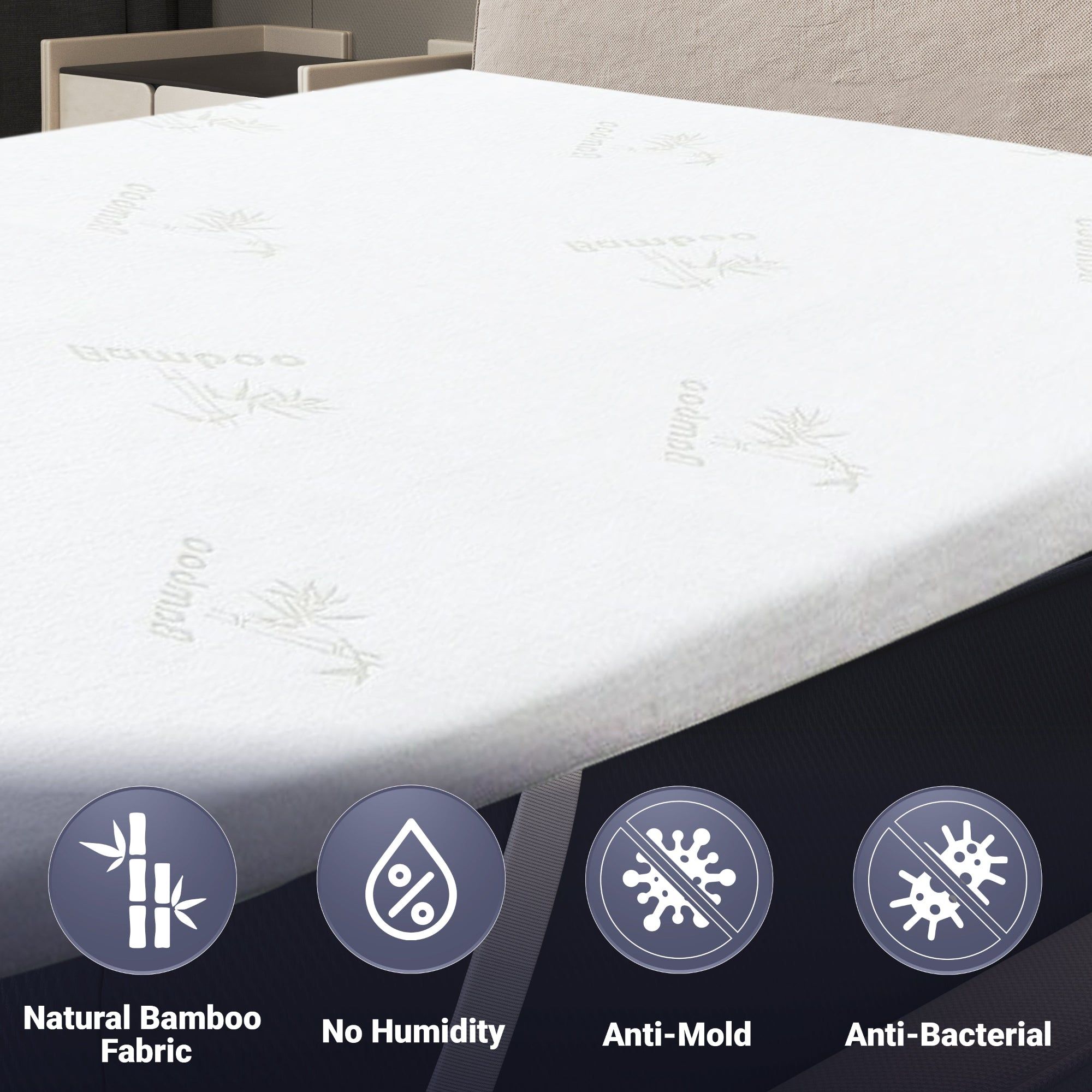 The White Stone Topper 165x195 cm aus Naturlatex, Abnehmbar 5 cm
