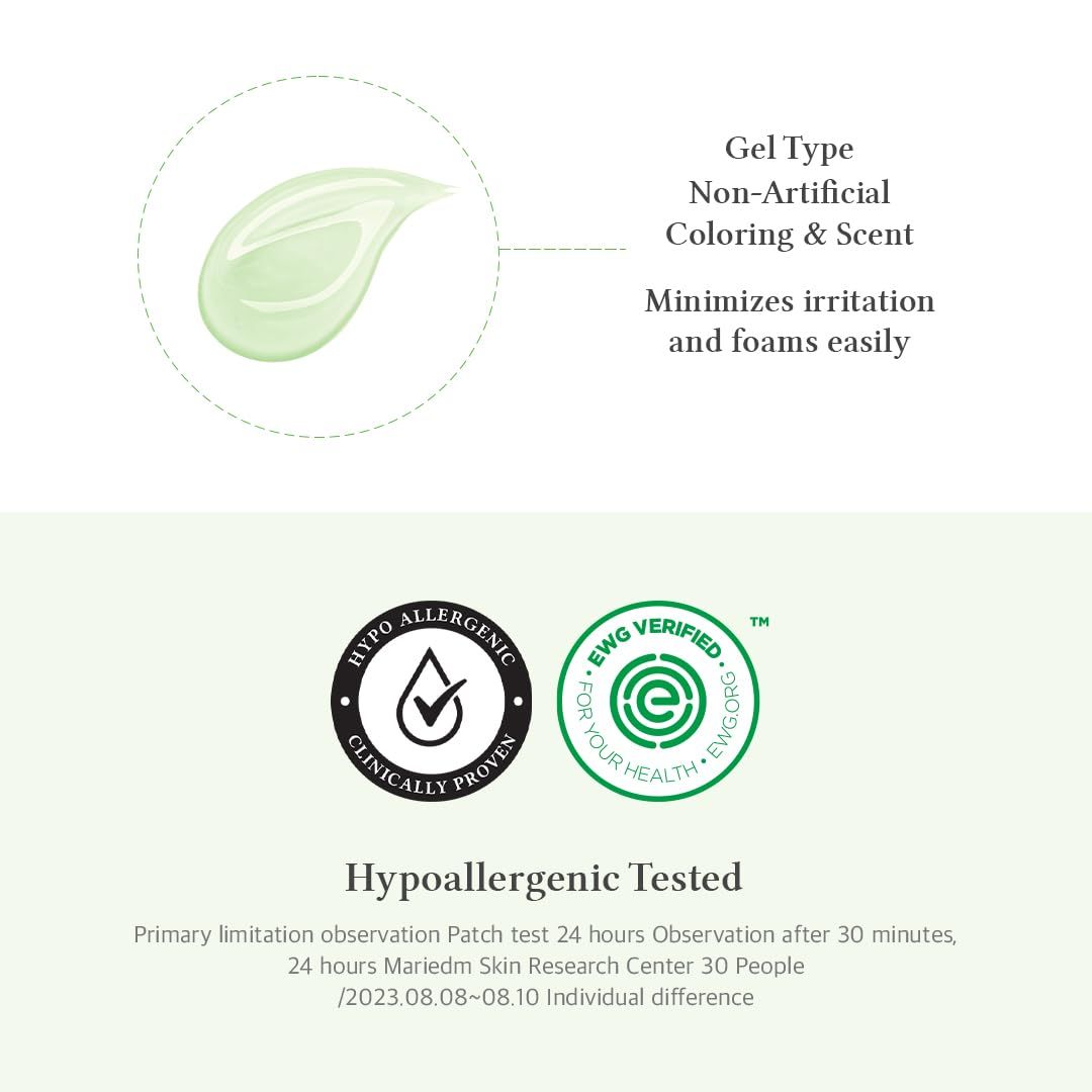 Grüner Gel-Tropfen, der die Textur und Farbe des Dr. Althea Green Relief Amino Gel Cleanser zeigt.