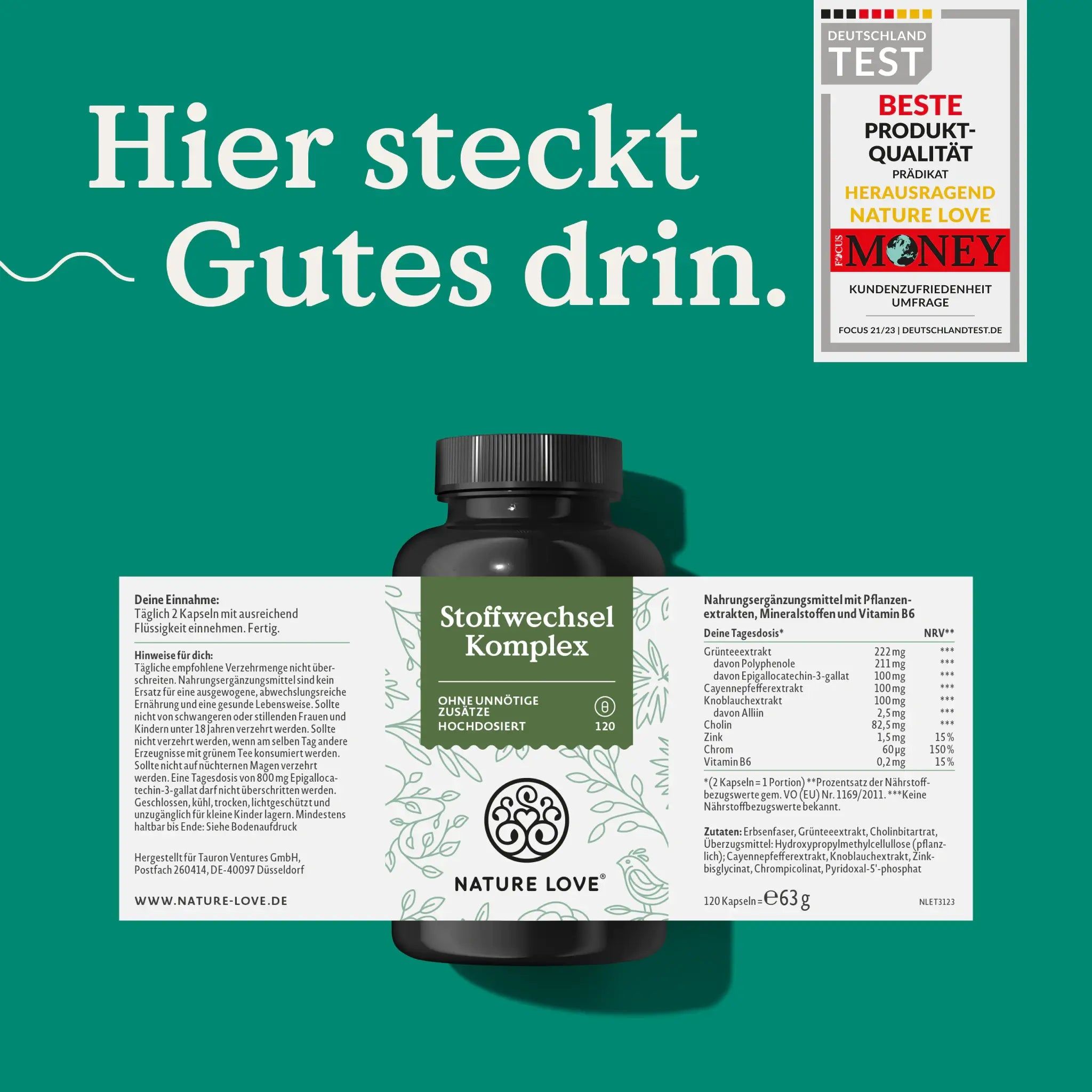 NATURE LOVE® Stoffwechsel Komplex Kapseln