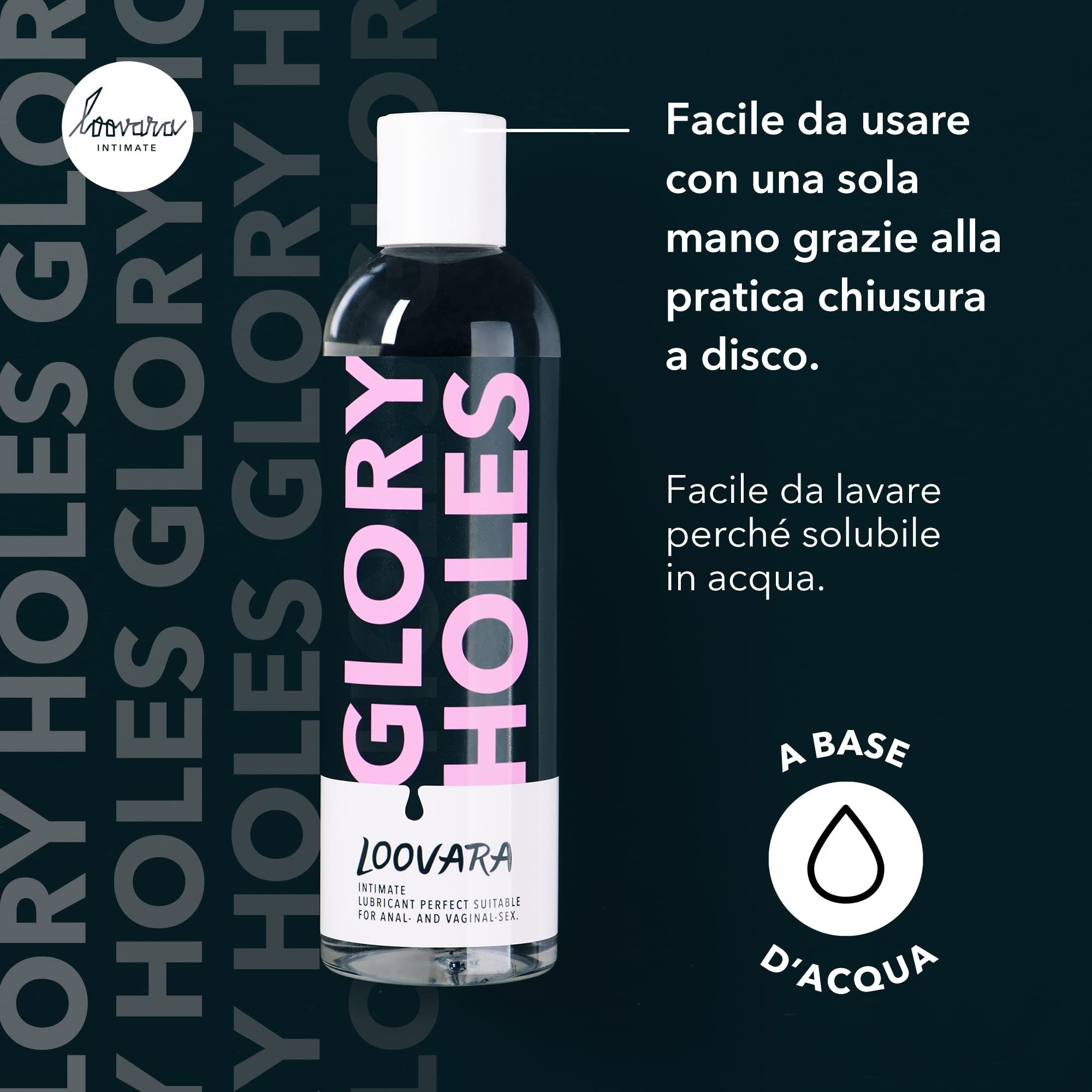 Loovara Glory Holes Gleitmittel: Einfache Anwendung mit Klappverschluss, wasserlöslich.