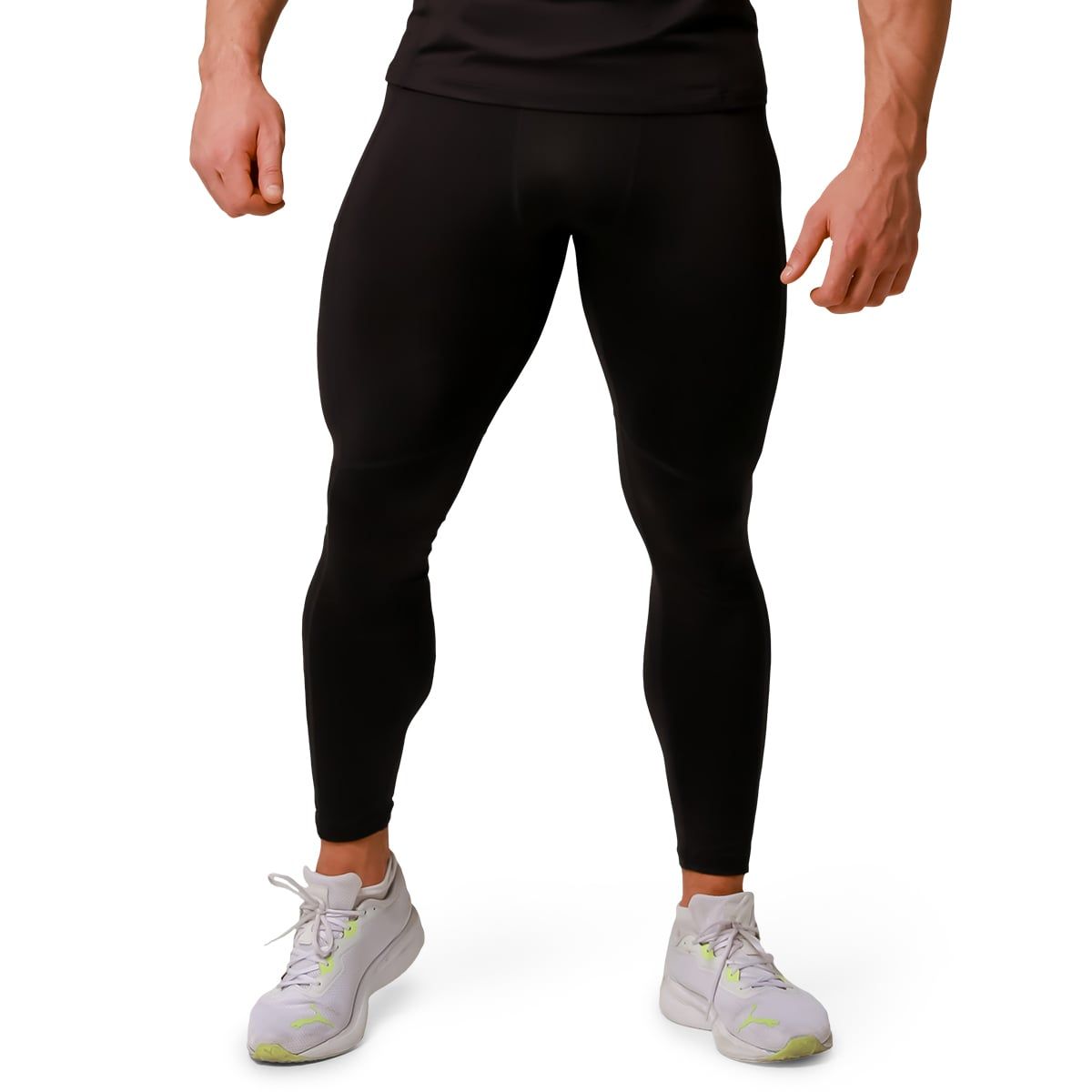 Größentabelle für Herren-Laufleggings: Allgemeine anthropometrische Maße.