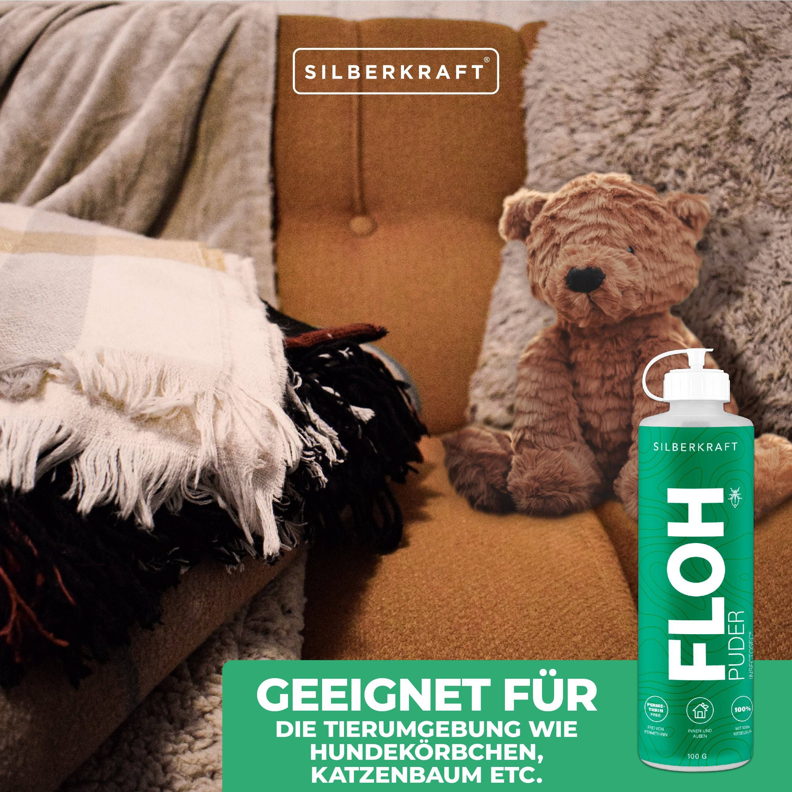 SILBERKRAFT Flohpuder Hund & Katze
