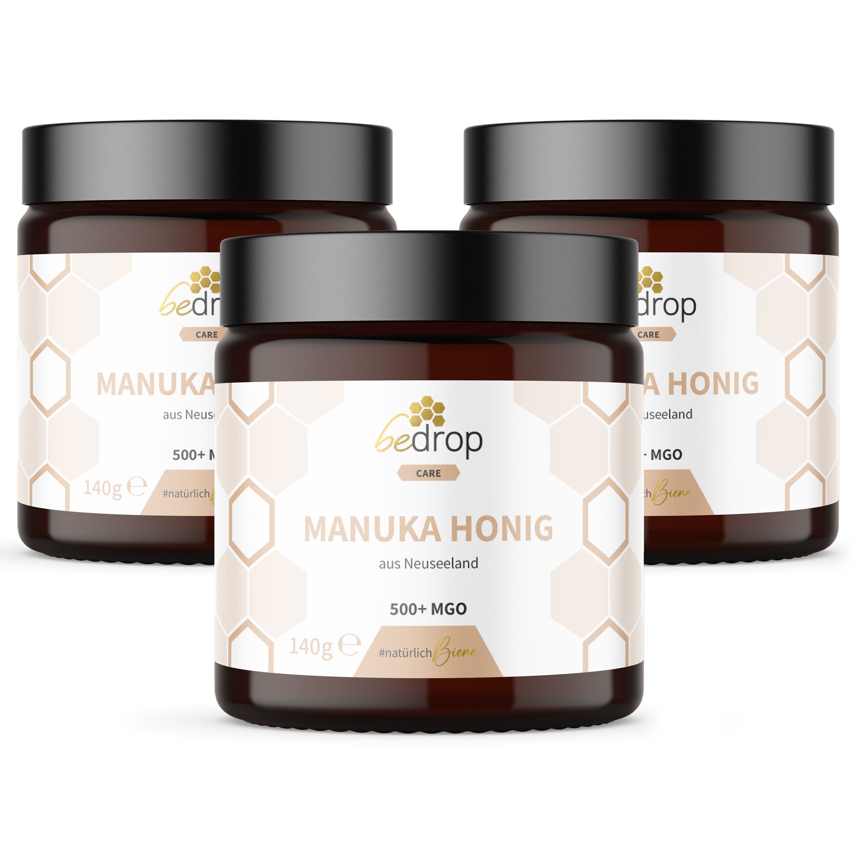 bedrop Vorteilsset: Manuka Honig mit MGO 500+ (zertifiziert) im 3er Set