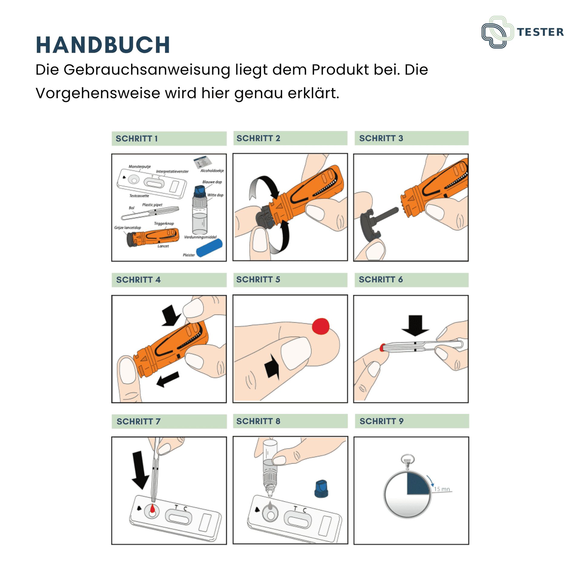 Schritt-für-Schritt-Anleitung für einen Selbsttest zur Glutenunverträglichkeit.