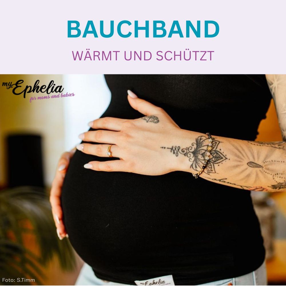Schwarzes Bauchband. Aufschrift: BAUCHBAND. Logo: myEphelia.