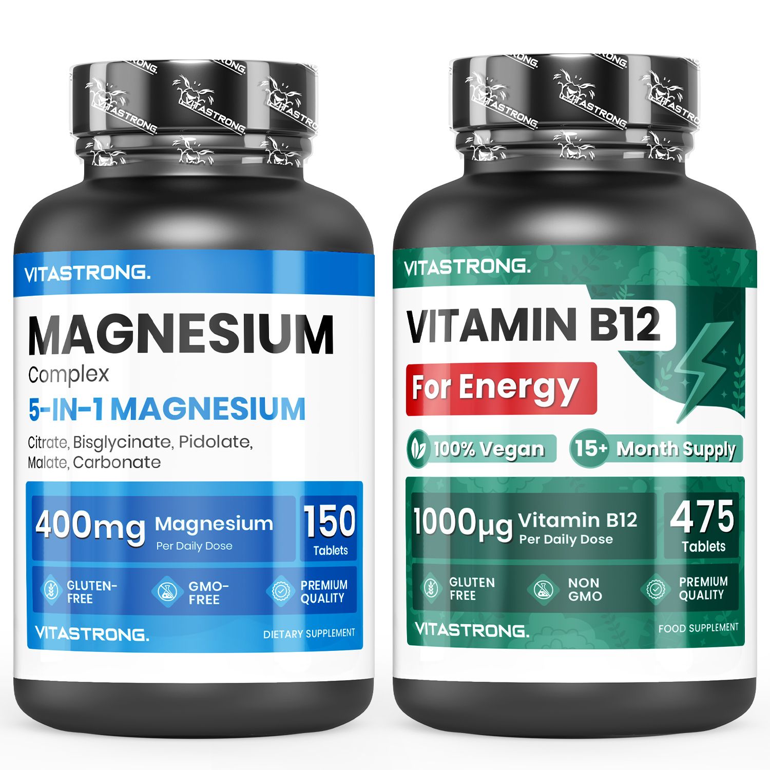 Vitastrong Vitamin B12 & Magnesium Complex 5-in-1 – tägliche Energie und optimale Aufnahme