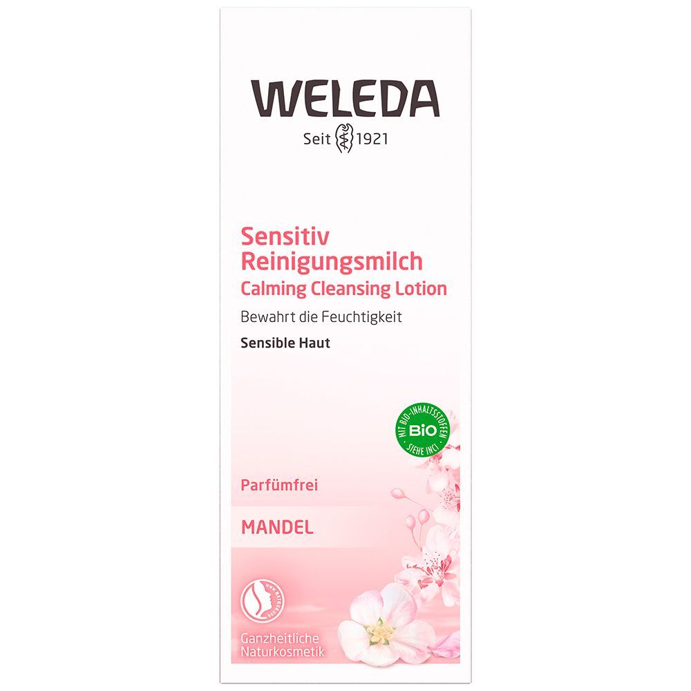Weleda Sensitiv Reinigungsmilch Mandel - entfernt Make-up schonend & schützt vor dem Austrocknen