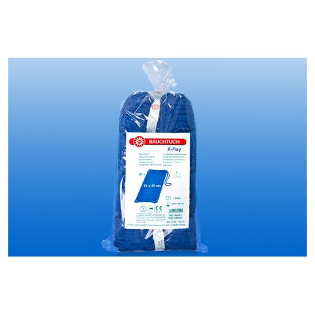 NOBA Bauchtuch vorgewaschen blau mit Schlaufe 4-lagig 45 cm x 45 cm 20 Stück
