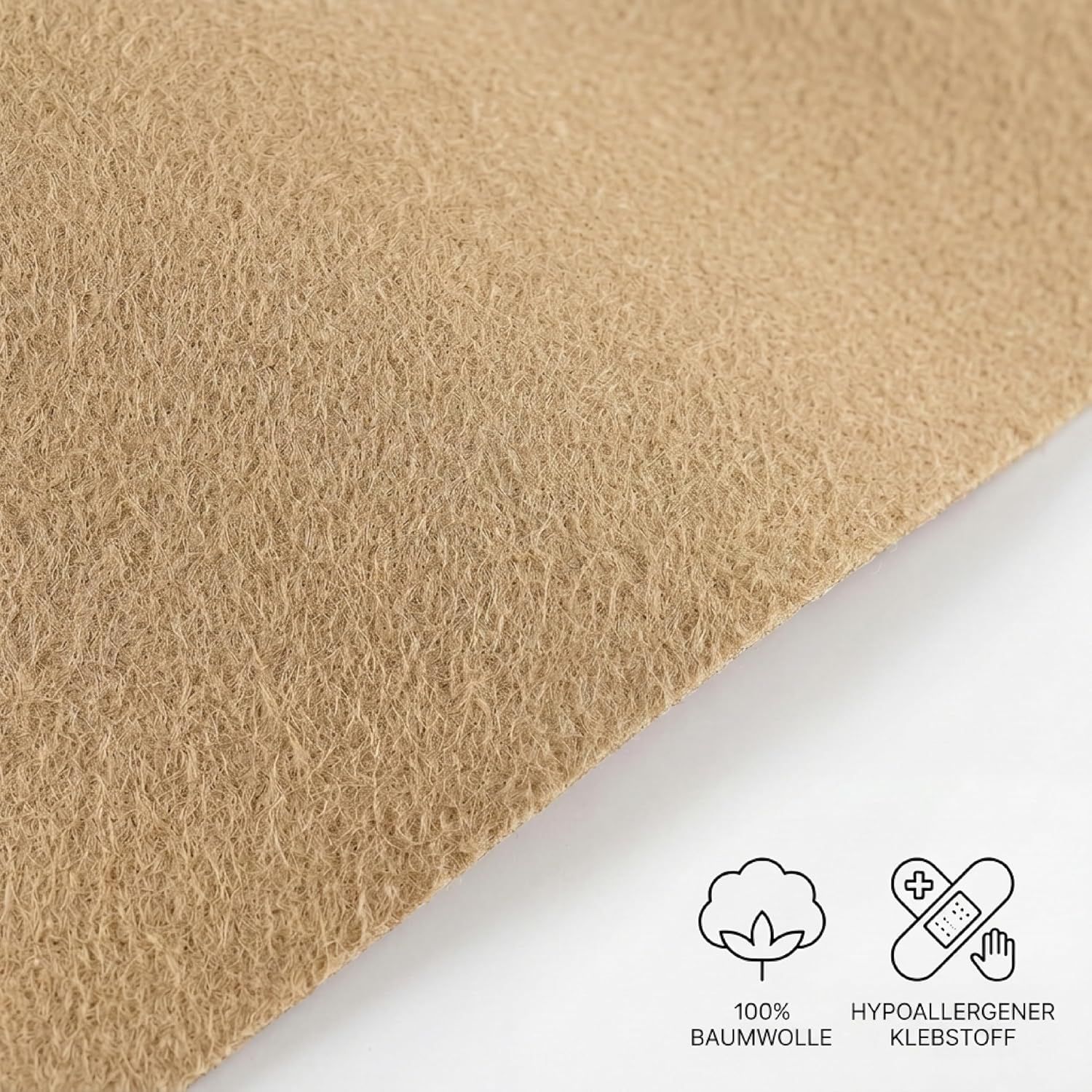 Stoffrolle mit hypoallergenem Klebstoff und 100% Baumwolle.