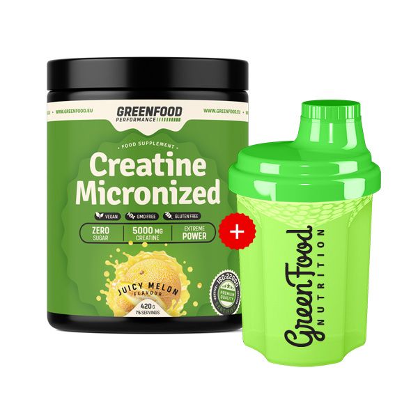 GreenFood Nutrition Performance Creatine Micronized + 300ml Shaker