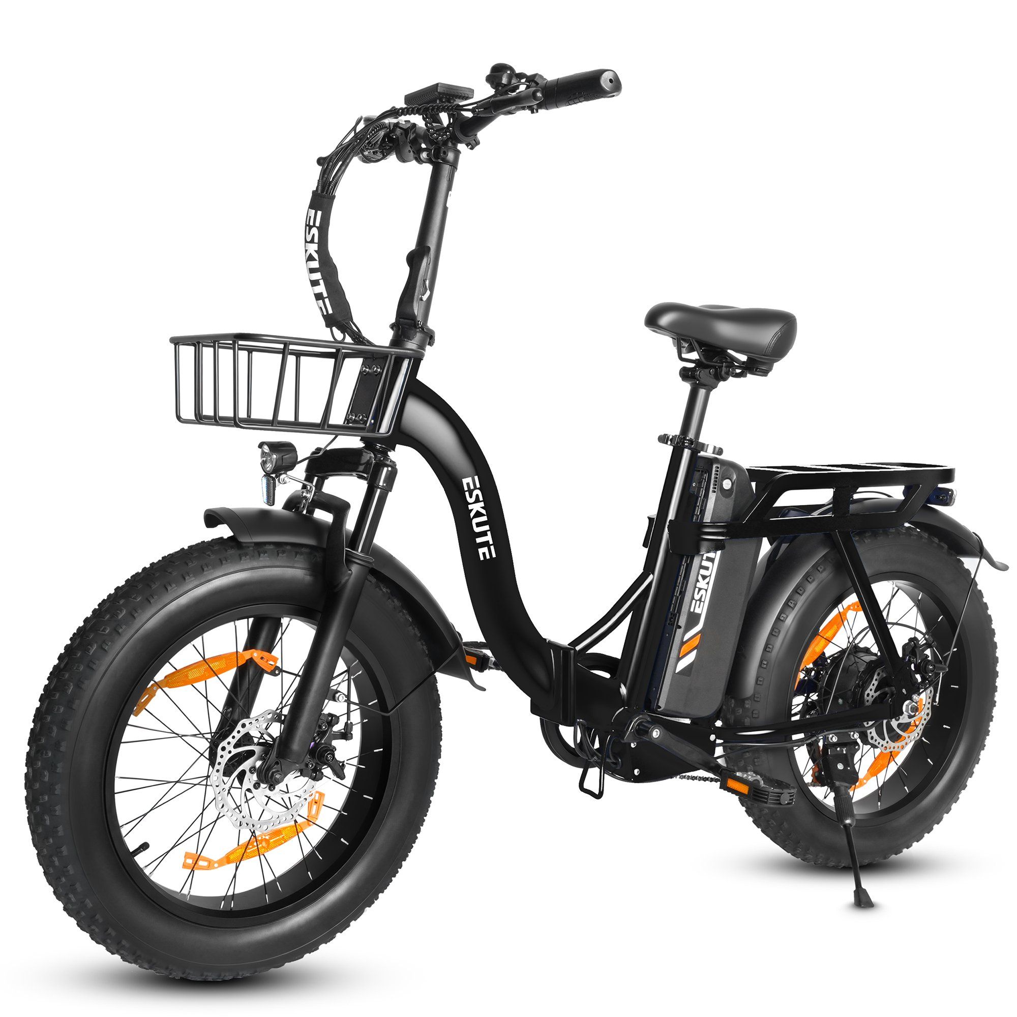 ESKUTE D202 Faltbares E-Bike mit Frontkorb, 48 V, 20,8 Ah