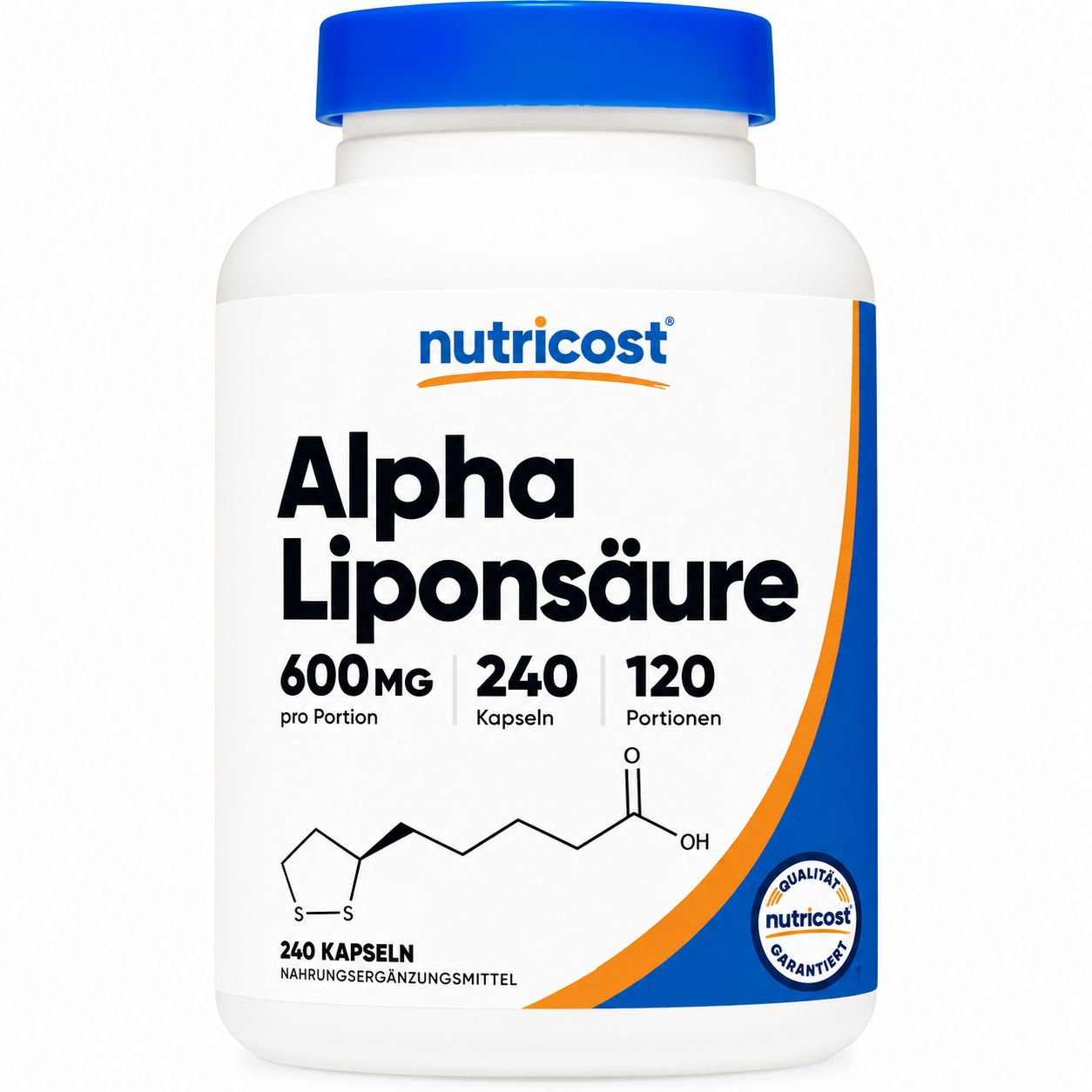 Nutriota Alpha-Liponsäure Kapseln, 500mg pro Kapsel, 180 Kapseln.