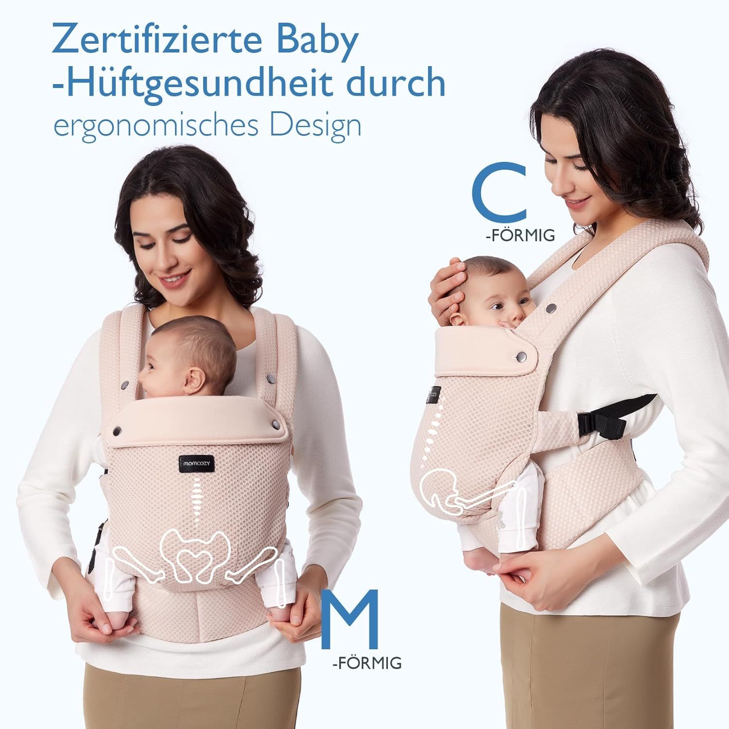 Momcozy Baby Trage - Leichte & Atmungsaktive Rosa