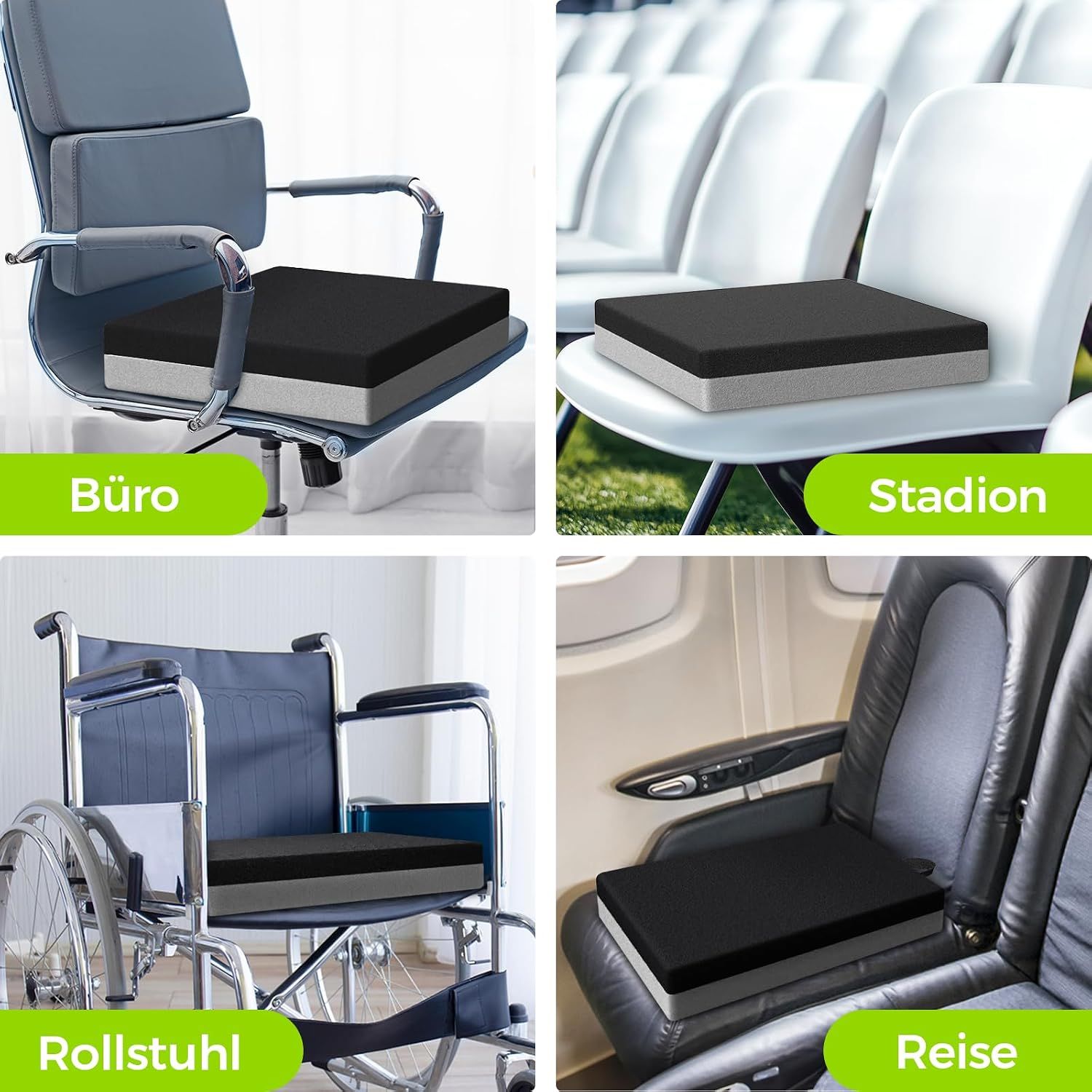 Sitzkissen für Büro, Stadion, Rollstuhl und Reise.