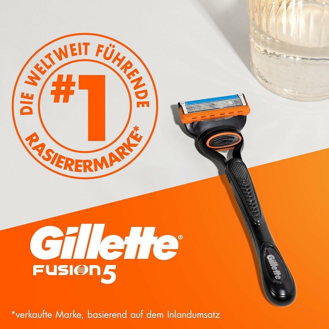 Gillette Fusion 5 Rasierklingen und Bartpflege Set, 10 Ersatzklingen für Nassrasierer Herren + Gill